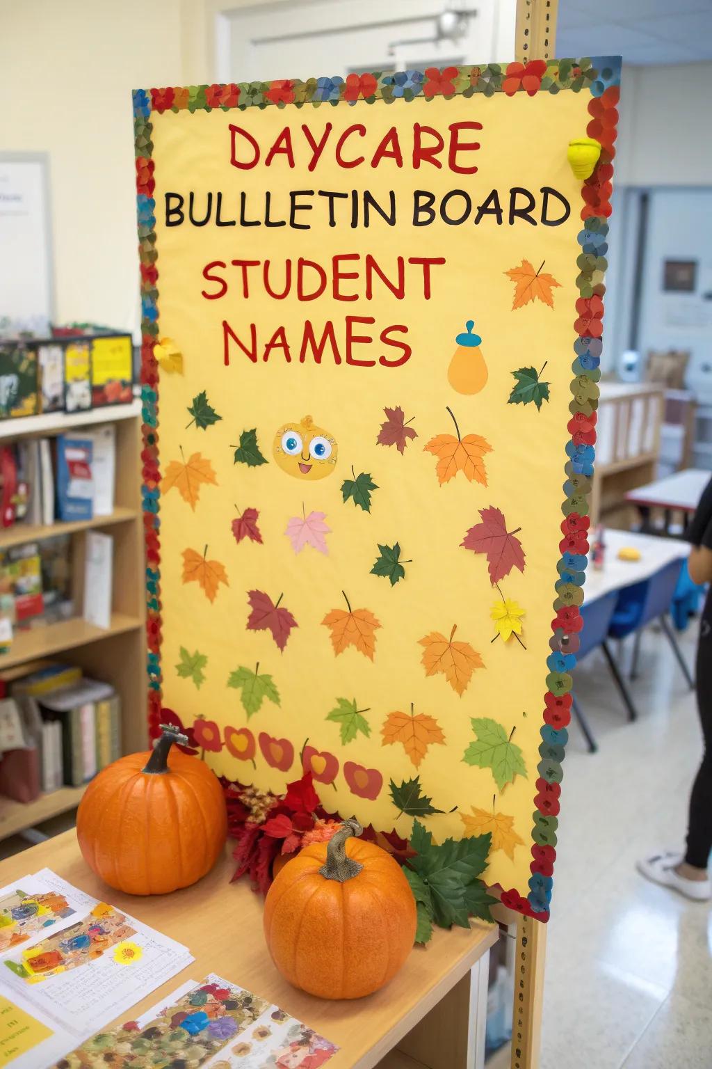 Fall in Love with Learning board with personalized elements.