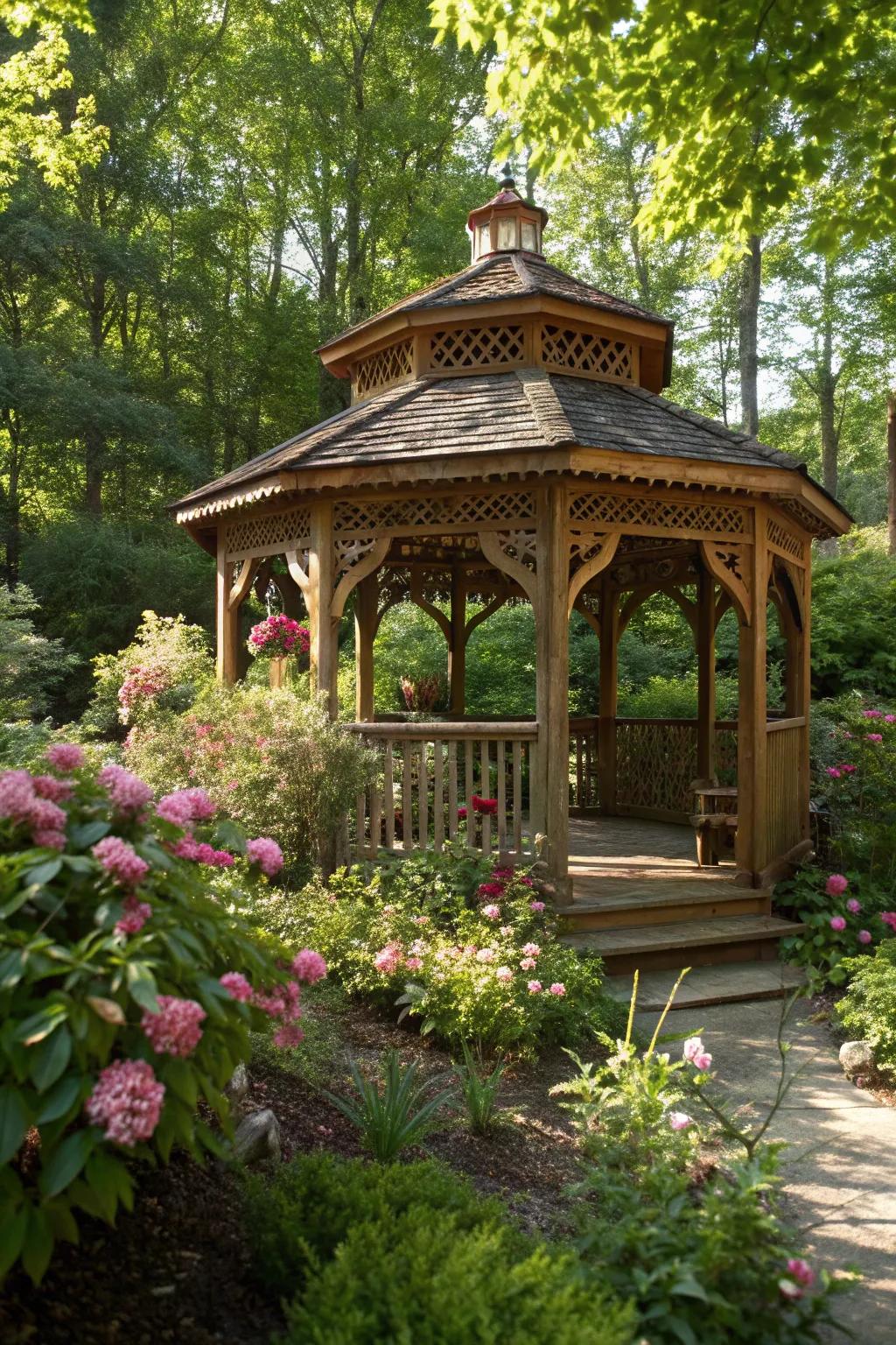 Escape to your handcrafted garden oasis, where nature meets artistry.
