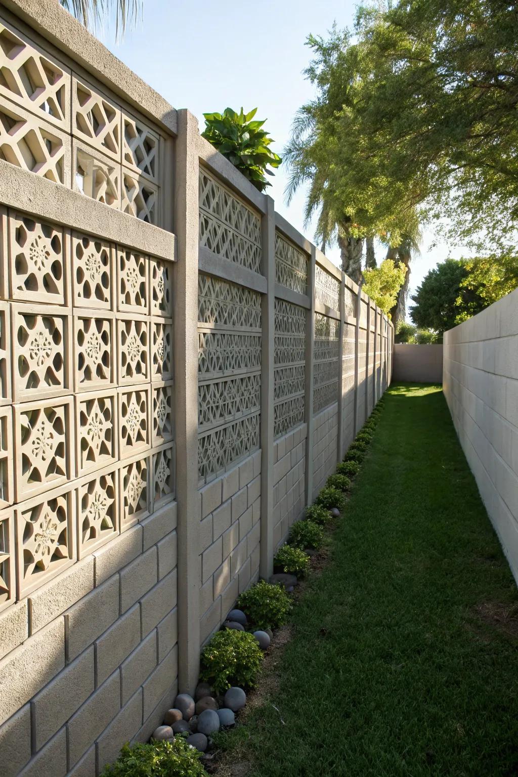 Transform your backyard into a private oasis with a masterfully crafted cinder block privacy wall.