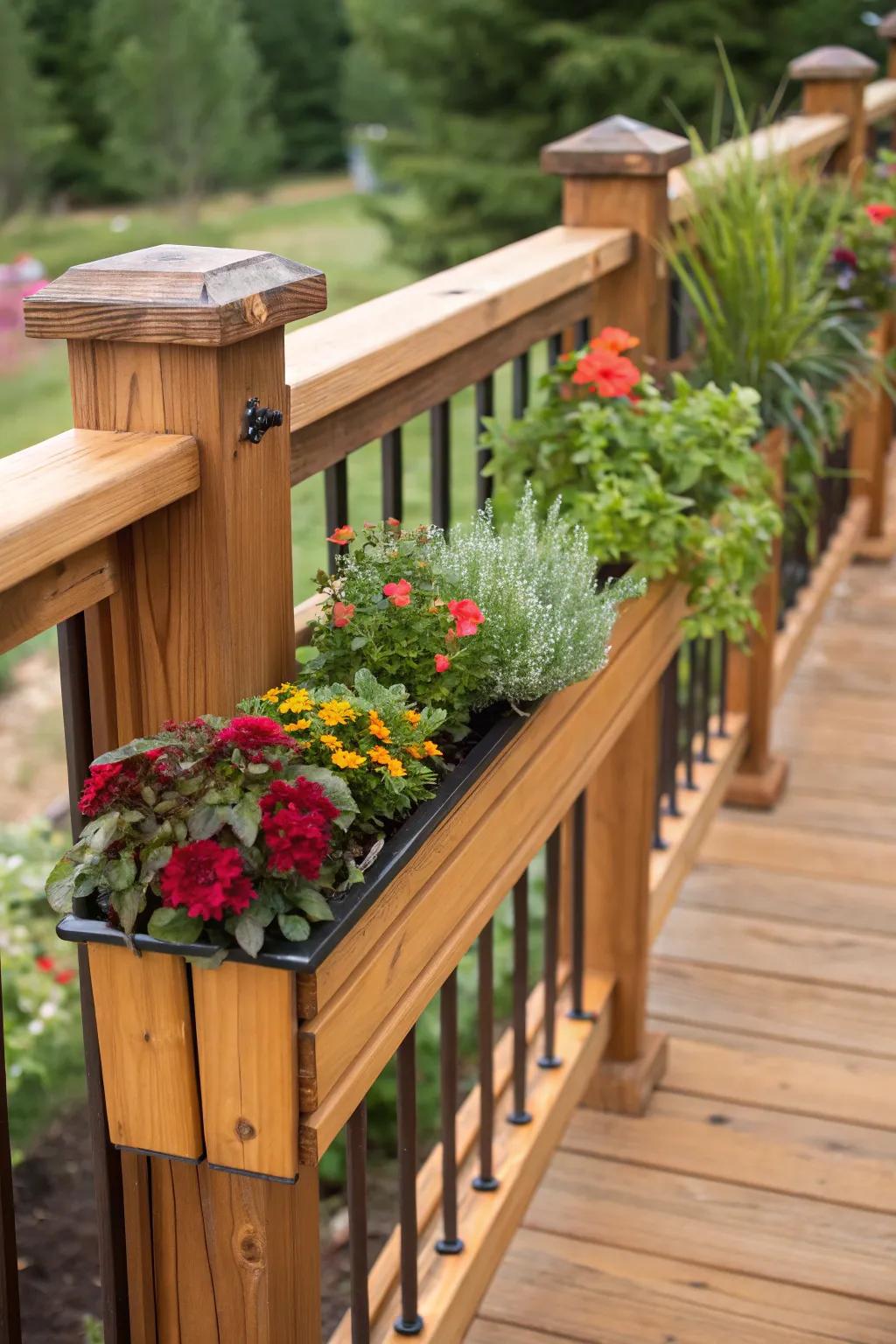 Transform your deck into a vibrant oasis with custom railing planters, where craftsmanship meets nature.