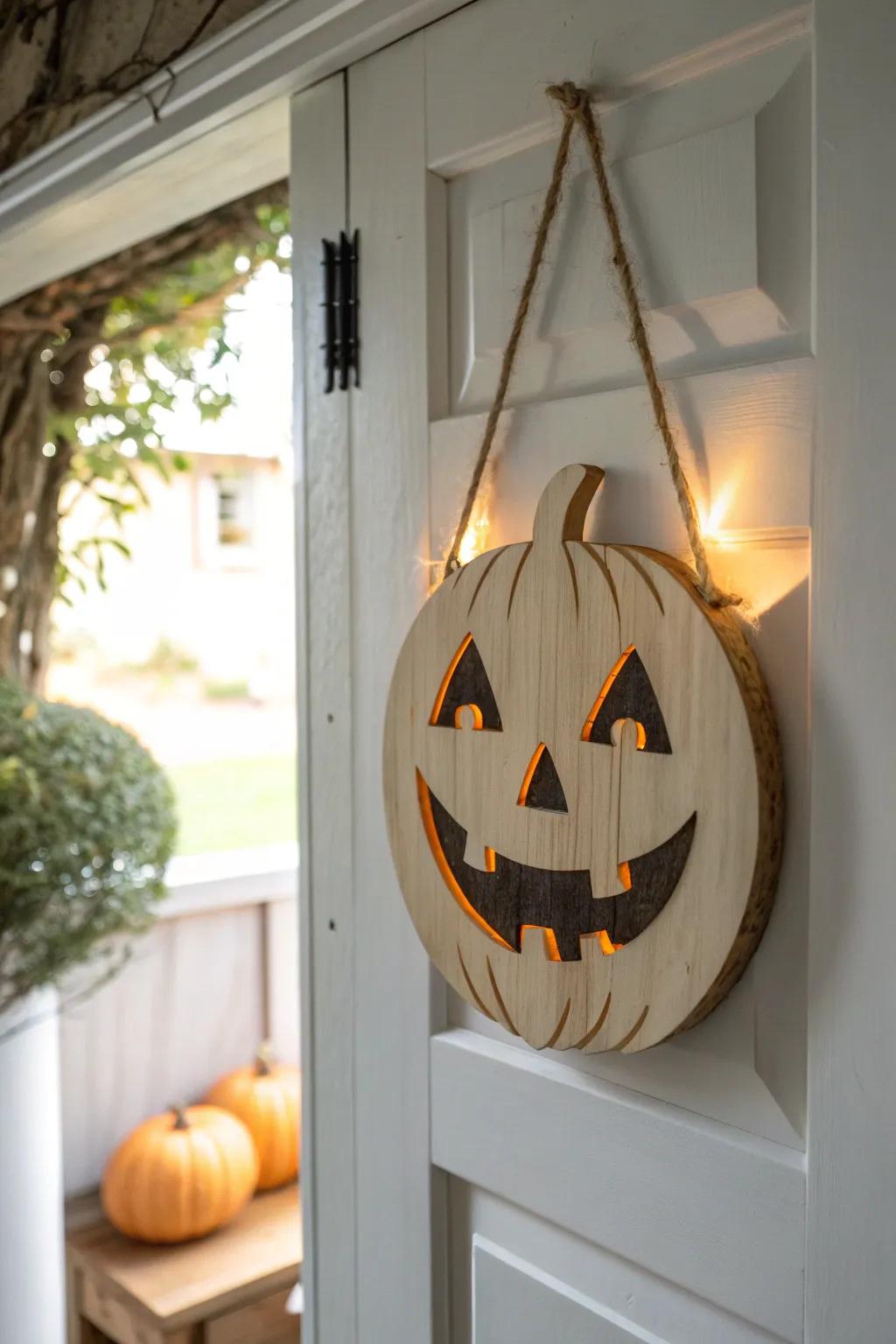 Illuminate your porch with a touch of minimalist magic this Halloween. 🌟✨ #DIYHalloween #ScandiBoho #Craftsmanship