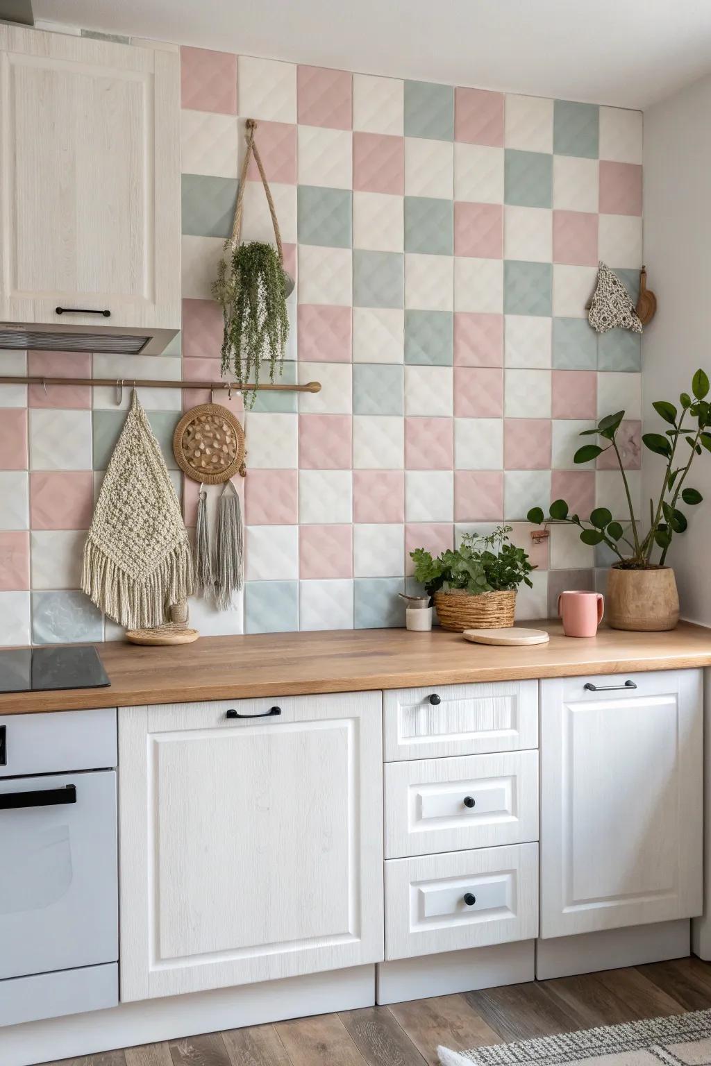 Elevate your kitchen with a charming checkerboard backsplash—where timeless meets trendy!