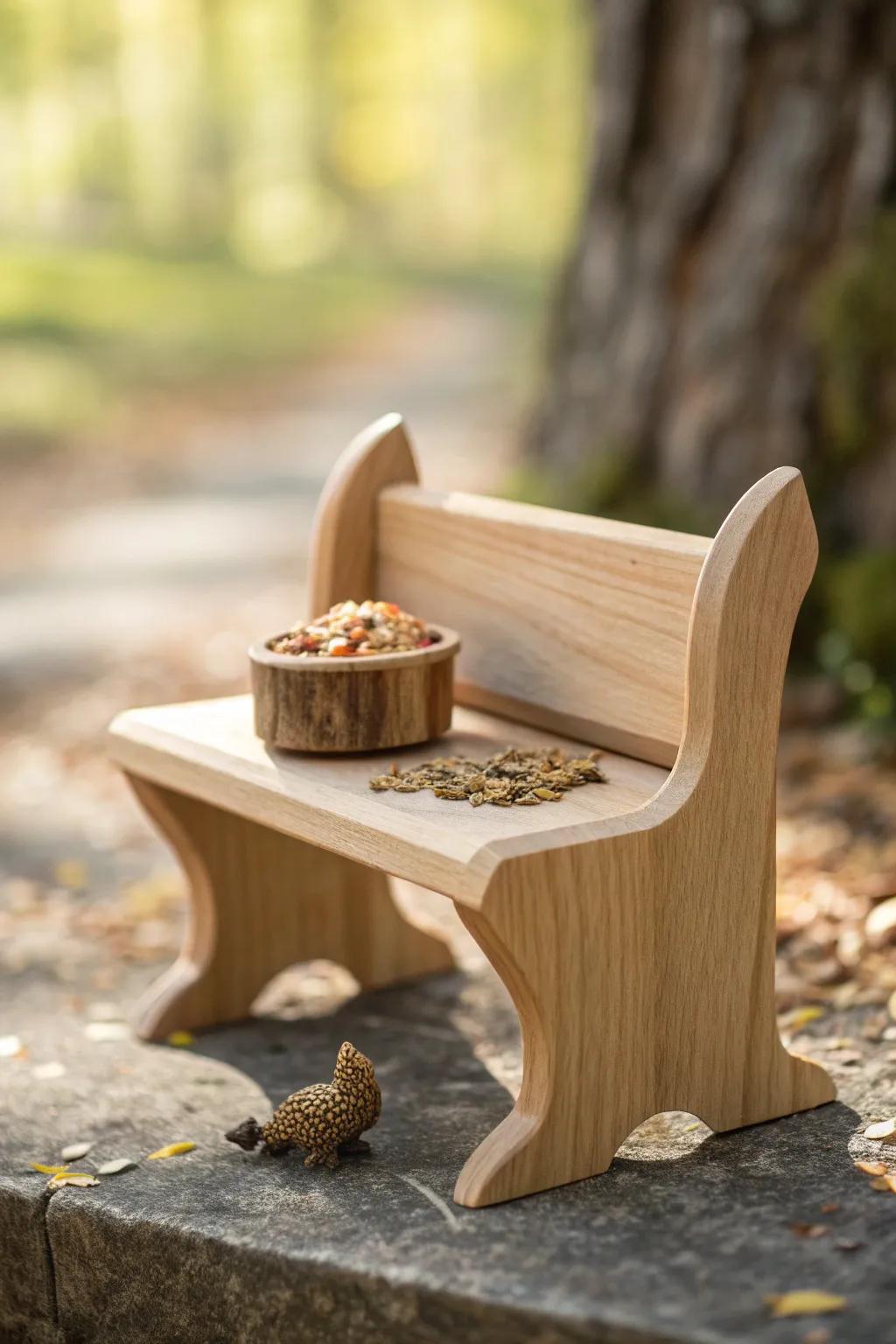 Invite your backyard friends to dine in style with this charming DIY squirrel bench!