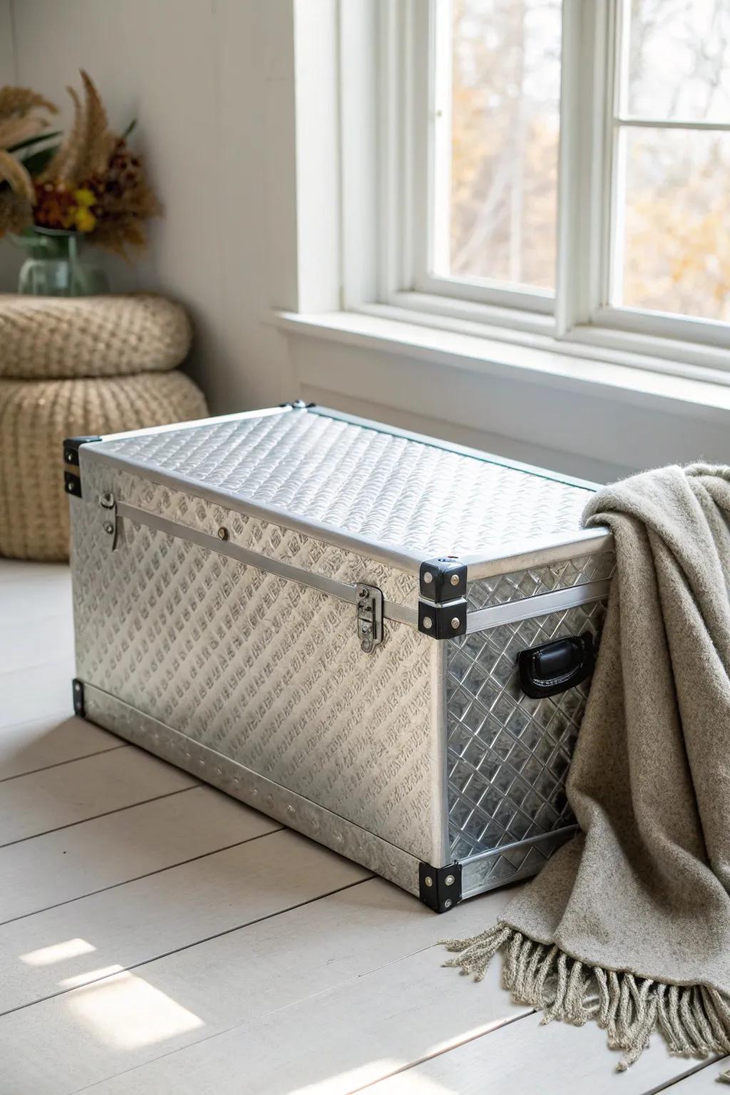 Elevate your pet's space with a chic diamond plate dog box – where rugged meets refined. 🐾✨ #DIYDesign #ScandinavianBoho