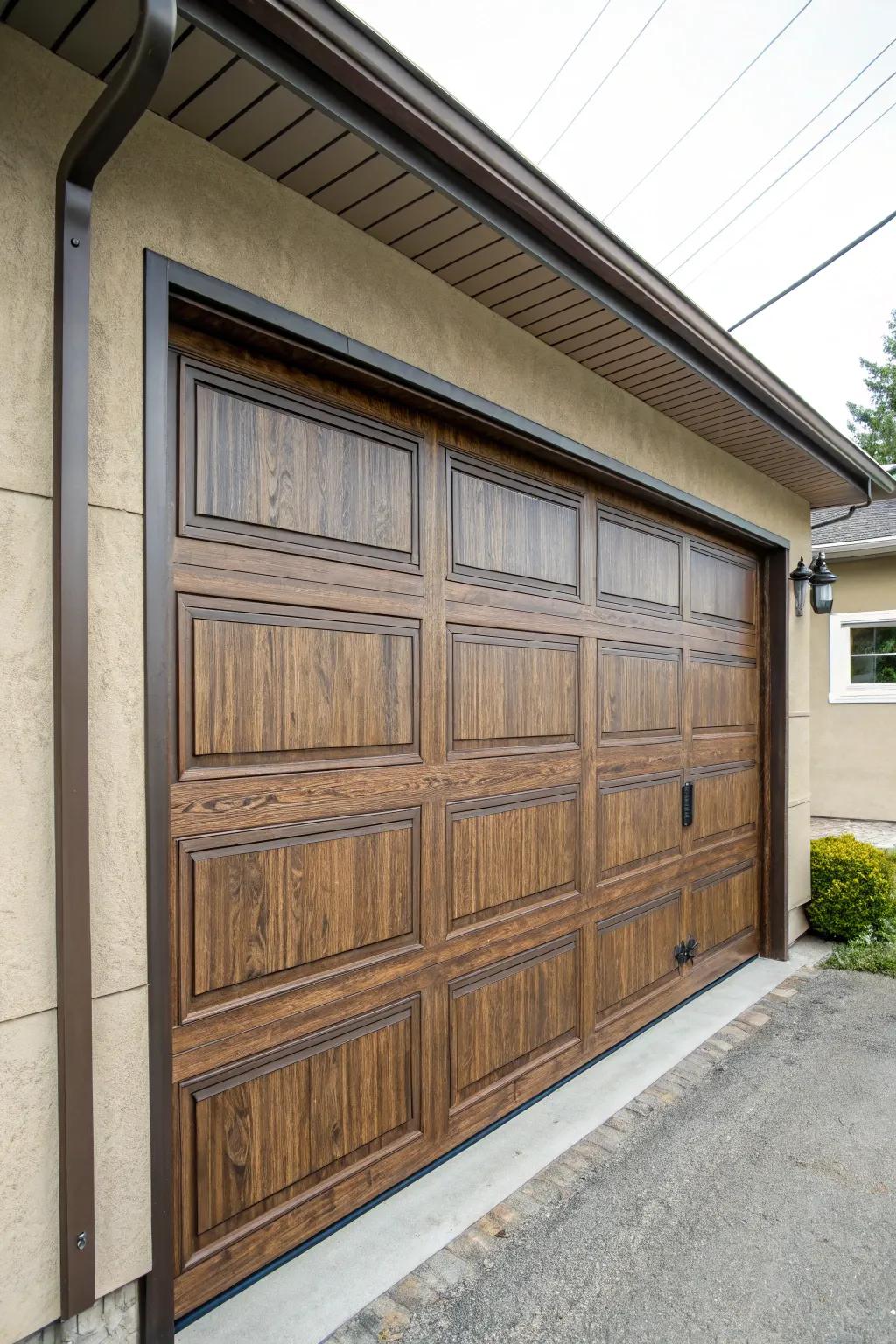 Faux wood for warmth without the upkeep.