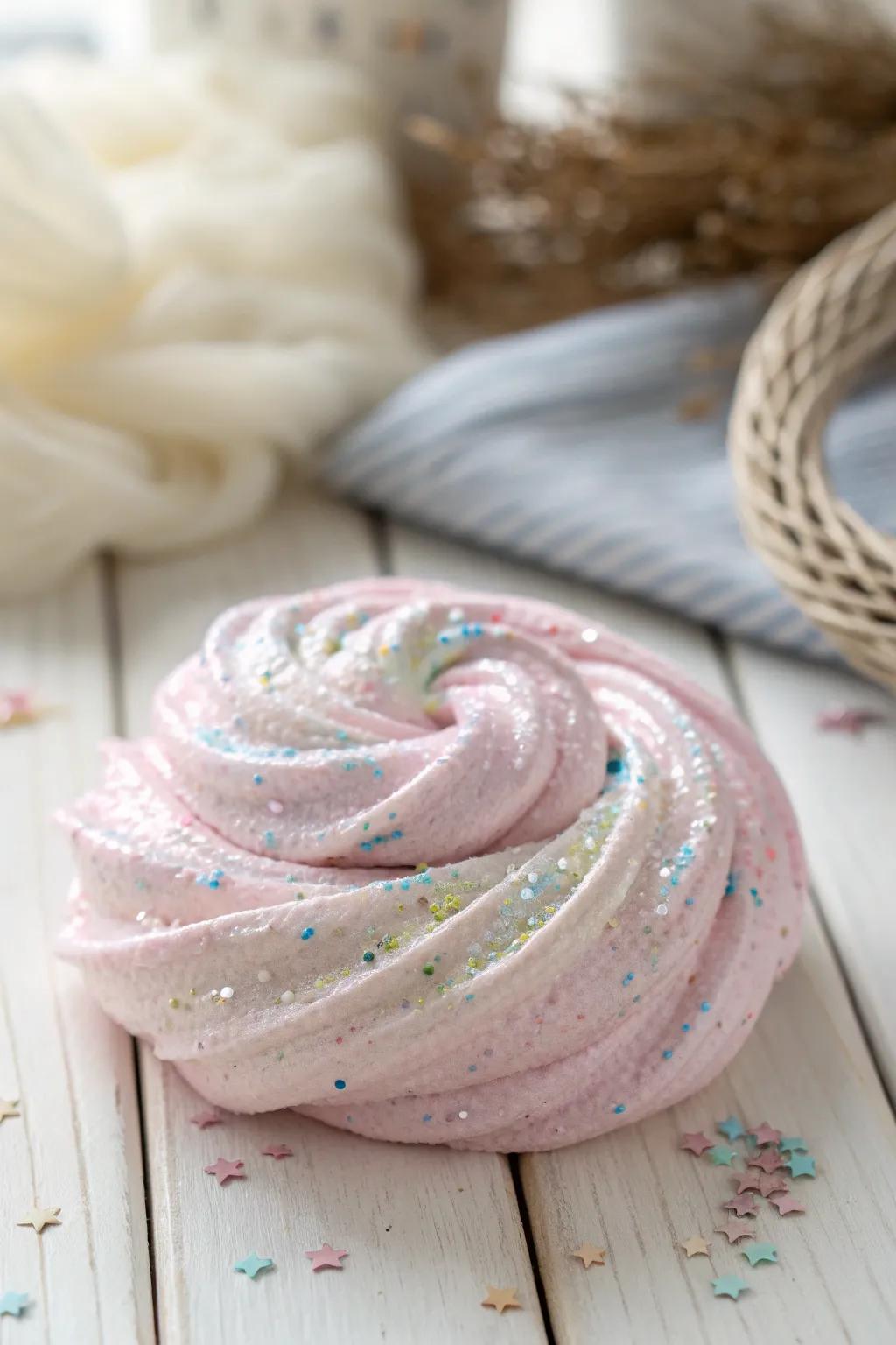 Craft your own pastel Easter magic with glittery slime – a playful delight for little hands!