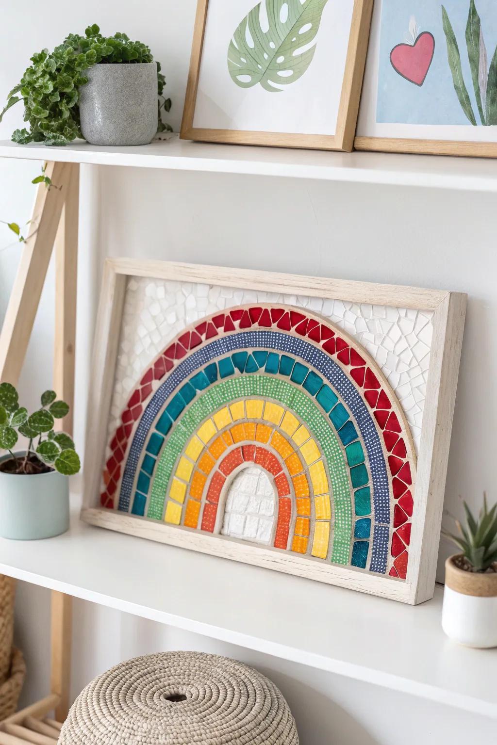 Brighten your space with a touch of rainbow magic! 🌈✨ #MosaicArt #ScandiBoho