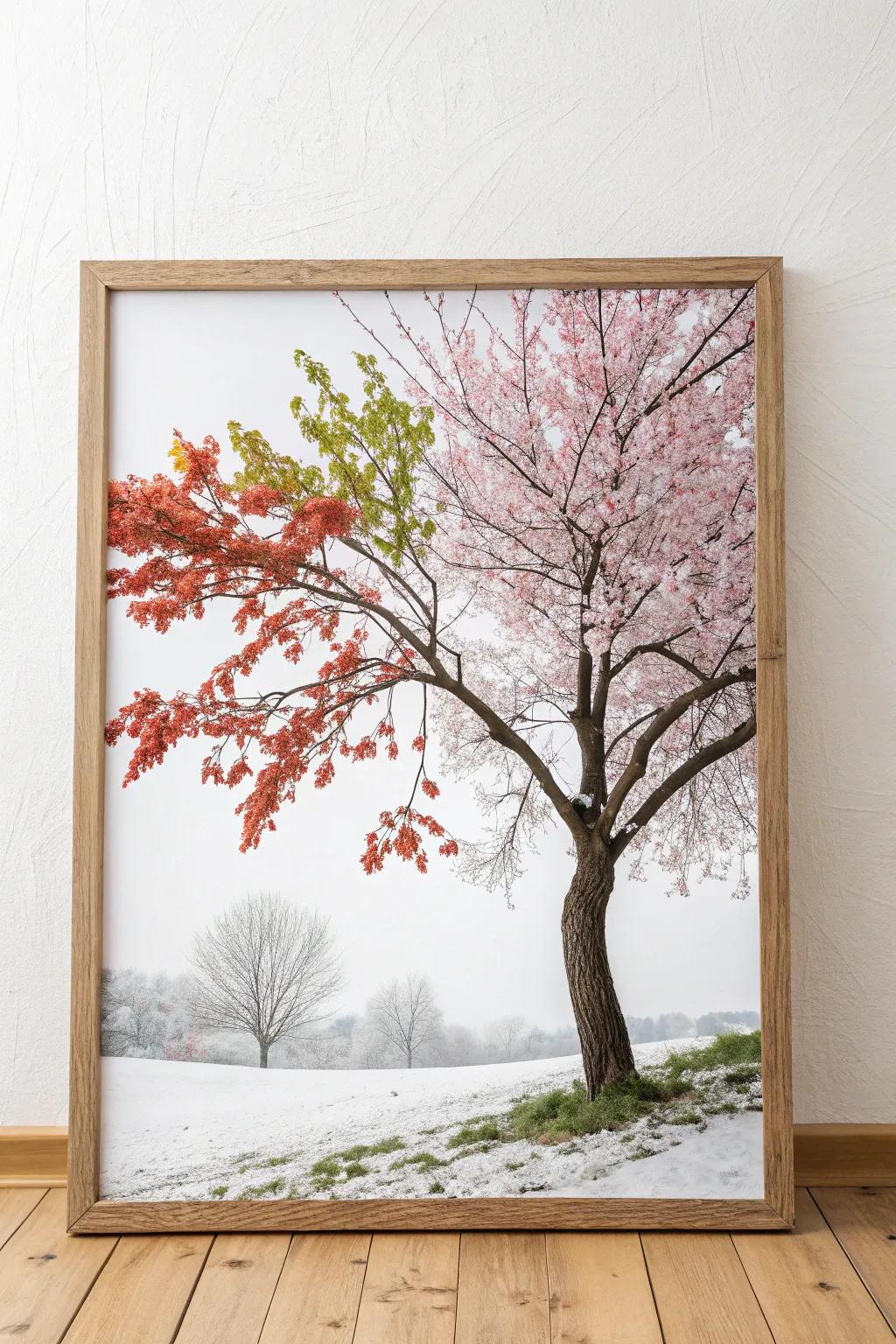 Capture the beauty of every season with a simple yet stunning tree painting.