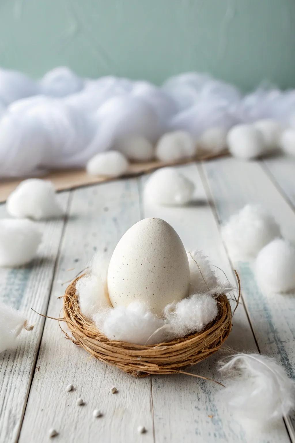 Embrace simplicity with a cotton ball cradle—a soft landing for your egg drop project.