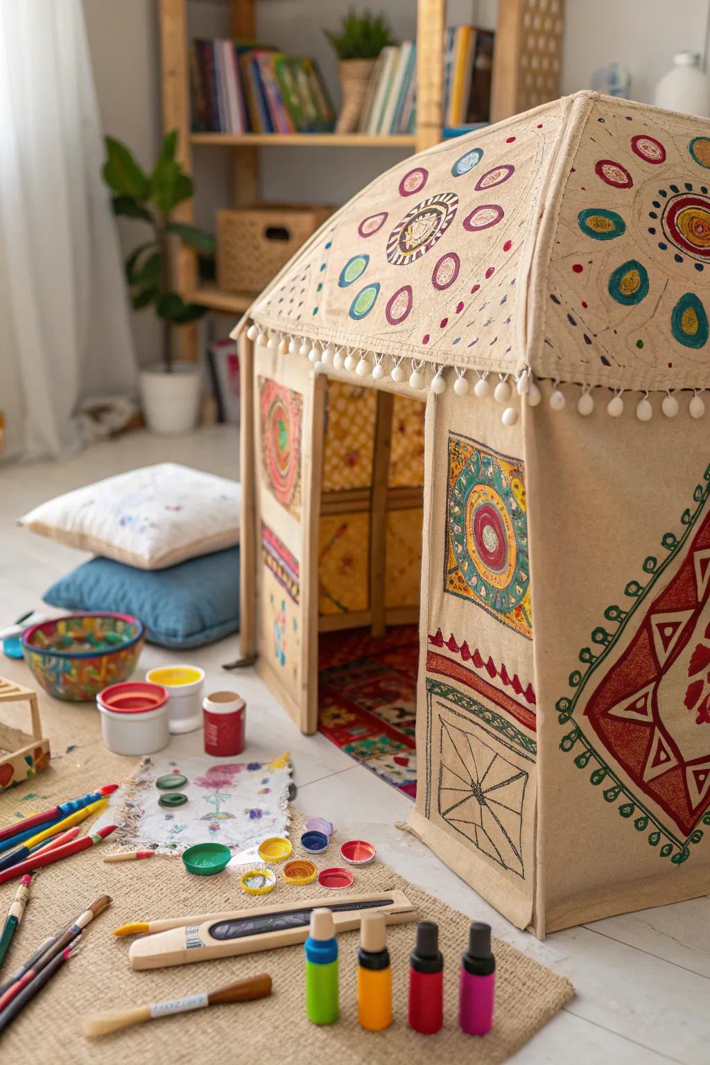 Transform your fort into a work of art with vibrant colors and intricate designs.