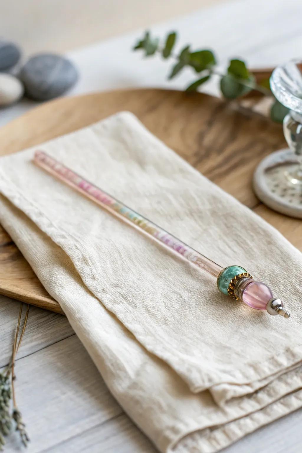 Elevate your drink game with artisanal fused glass swizzle sticks - where simplicity meets elegance.