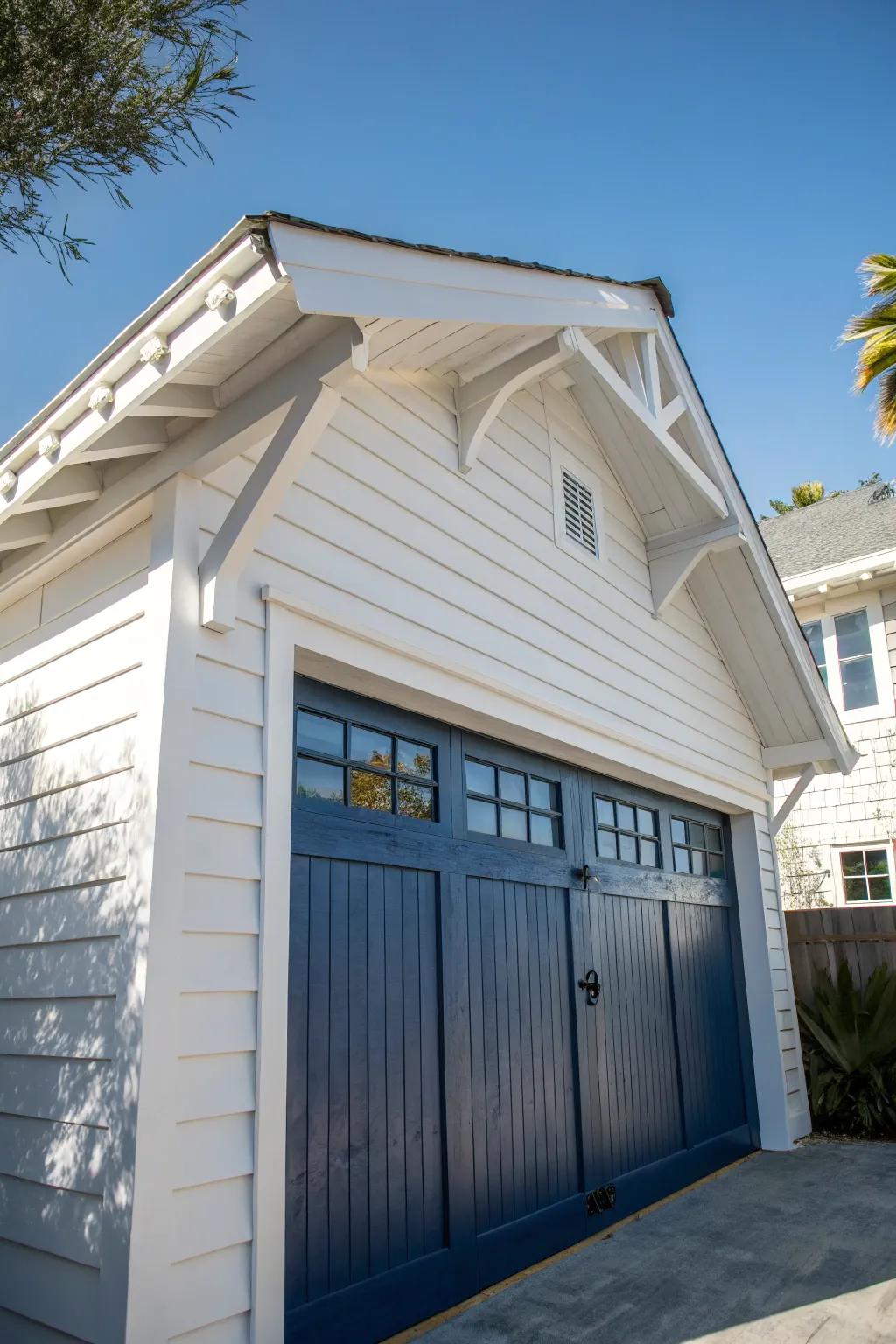Elevate your garage with coastal charm: embrace the elegance of a shiplap eyebrow roof.