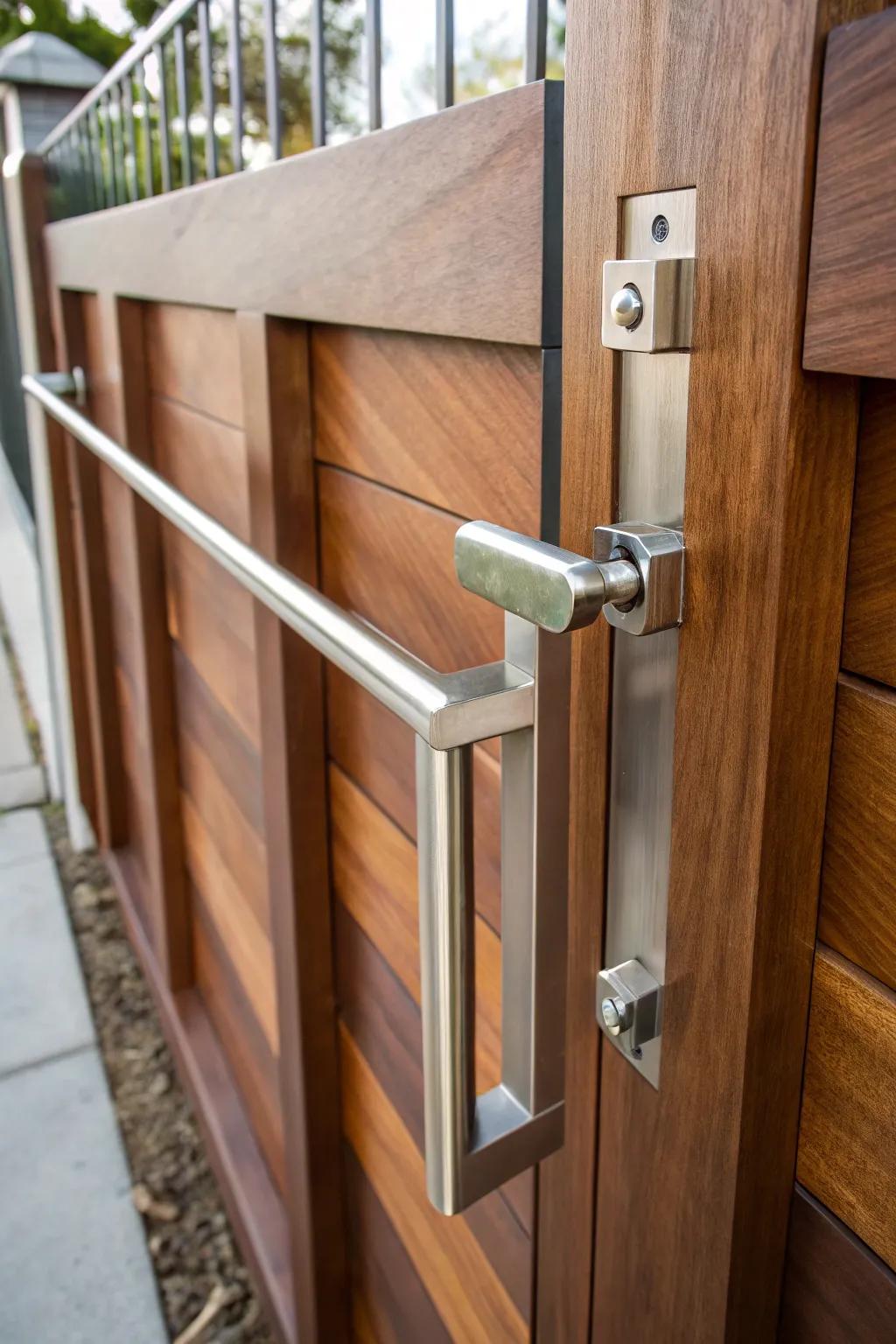 Discover the art of minimalist elegance with this sleek gate latch design.