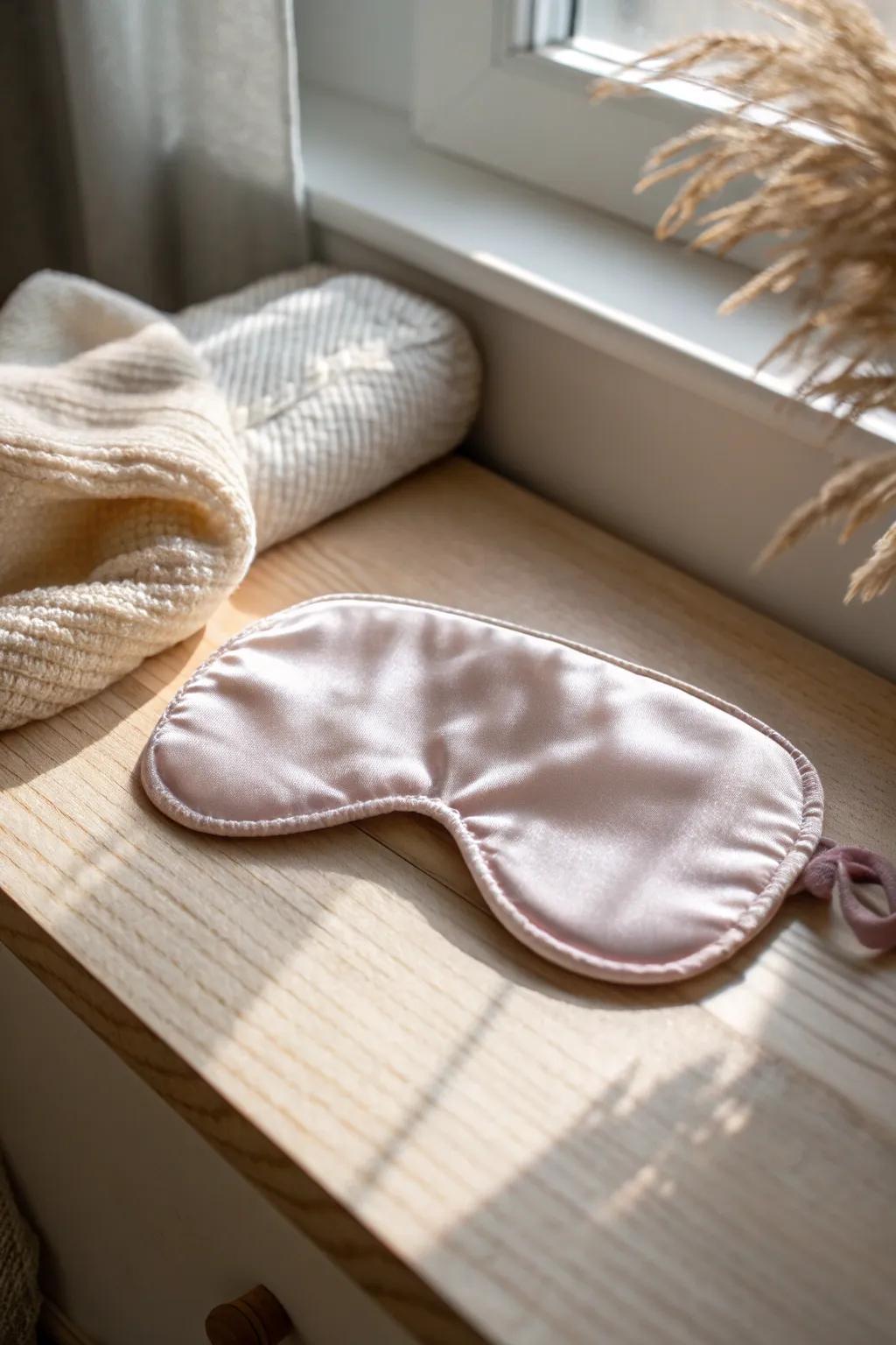 Indulge in luxury with the soft embrace of a silk eye mask. Perfect for restful nights and serene travels.