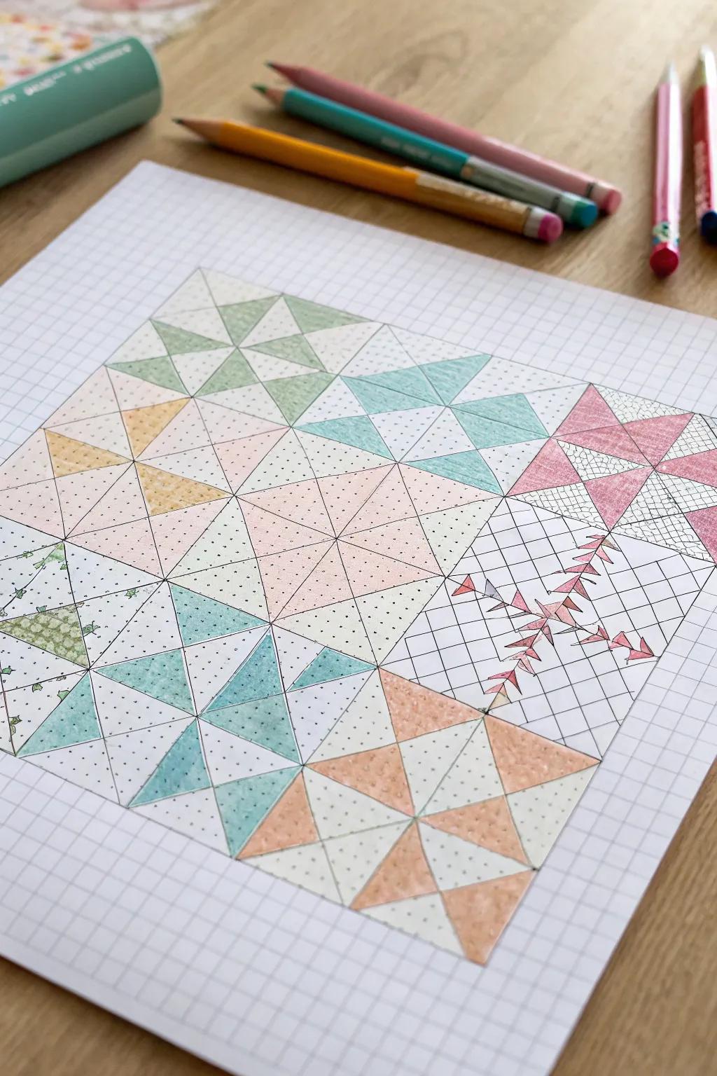 Explore the art of quilting without a needle—let your creativity come alive on graph paper with stunning quilt patterns!