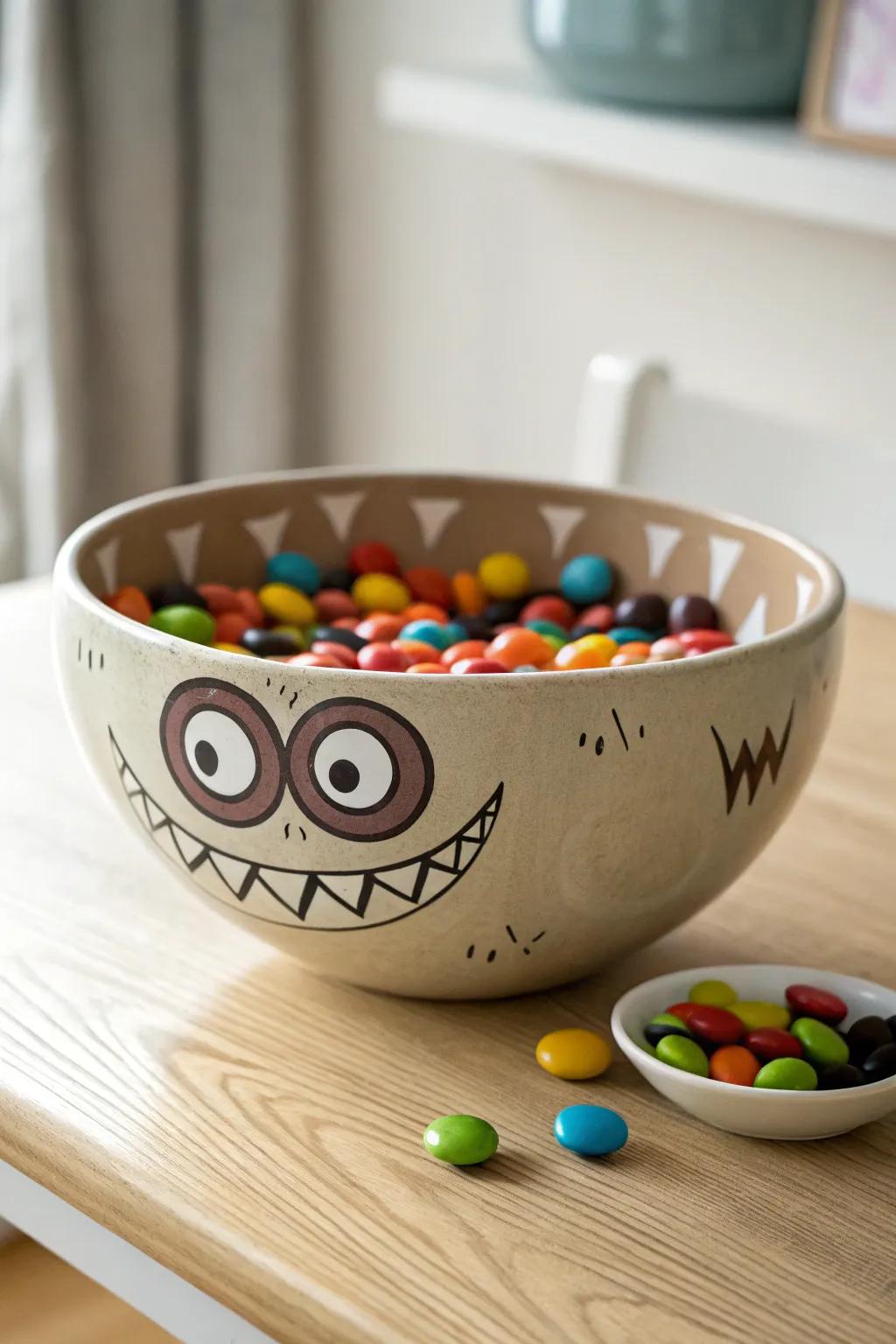 Transform your Halloween candy display with this charming Monster Mouth Bowl—where Scandinavian simplicity meets playful Boho charm!