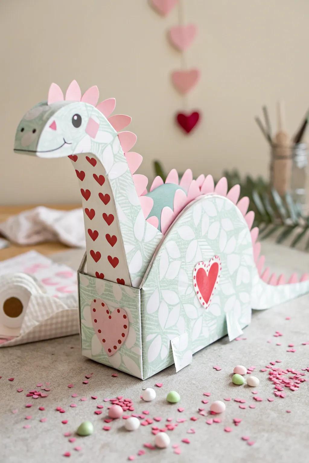 Craft love with a Heart-Saurus: A charming blend of simplicity and creativity for a memorable Valentine's Day!