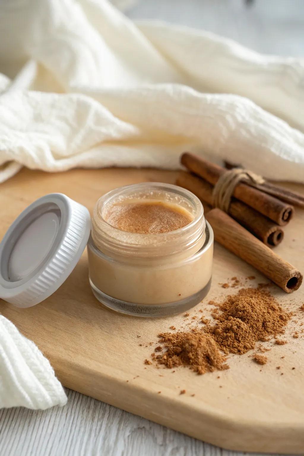 Warm up your lips with a touch of spicy cinnamon magic, perfect for the cozy fall days.