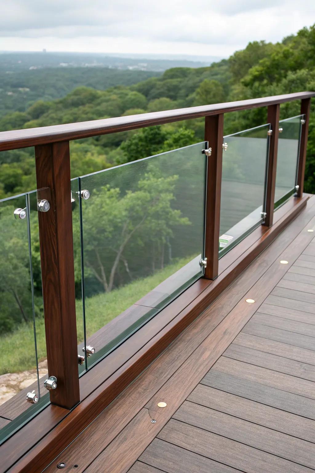 Elevate your outdoor space with these stunning glass panel railings for an unobstructed view and unparalleled style.