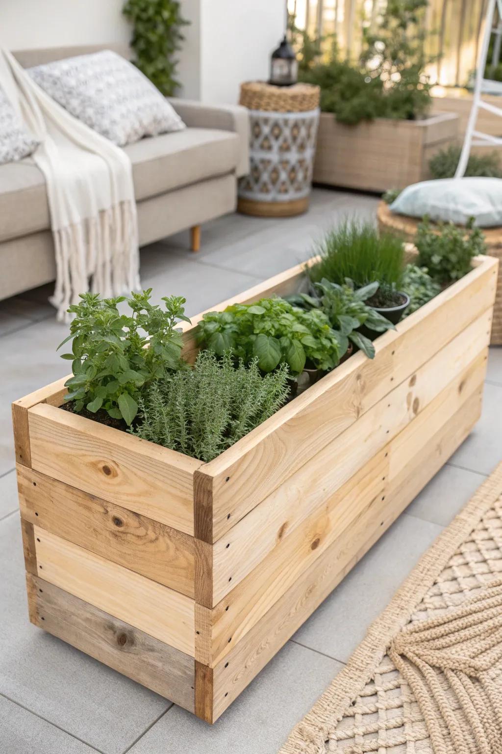 Elevate your garden with a chic, minimalist raised herb planter. Fresh flavors, always within reach.