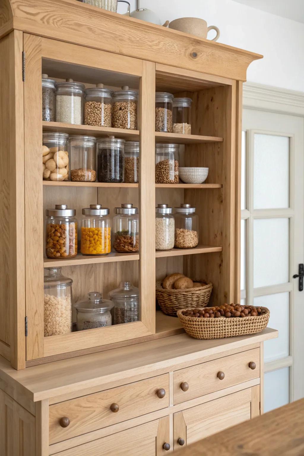 Elevate your kitchen storage with minimalist elegance and boho charm.