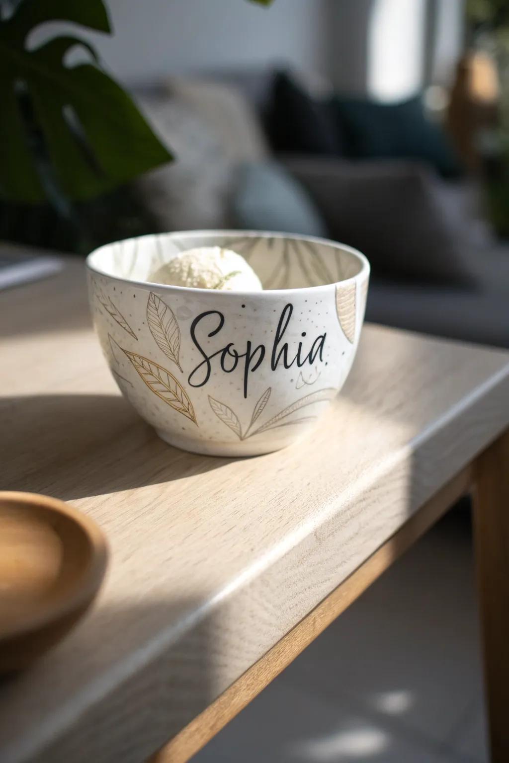 Add a touch of elegance to your dessert with a personalized ice cream bowl, perfect for gifting or family gatherings.