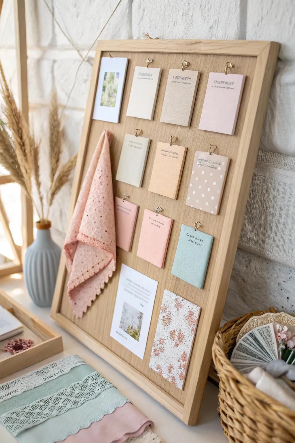 Organize your creative vision with elegance and color-coded charm. 🎨✨ #ScandiBoho #IdeaBoard