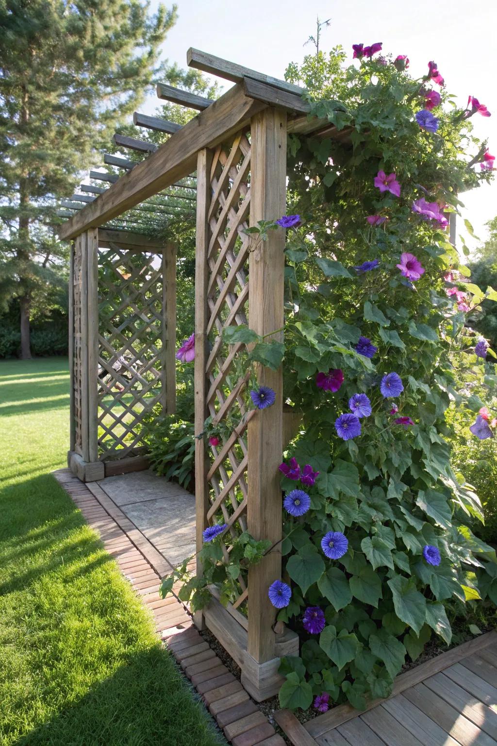 Elevate your garden with a trellis masterpiece, where craftsmanship meets nature's beauty.