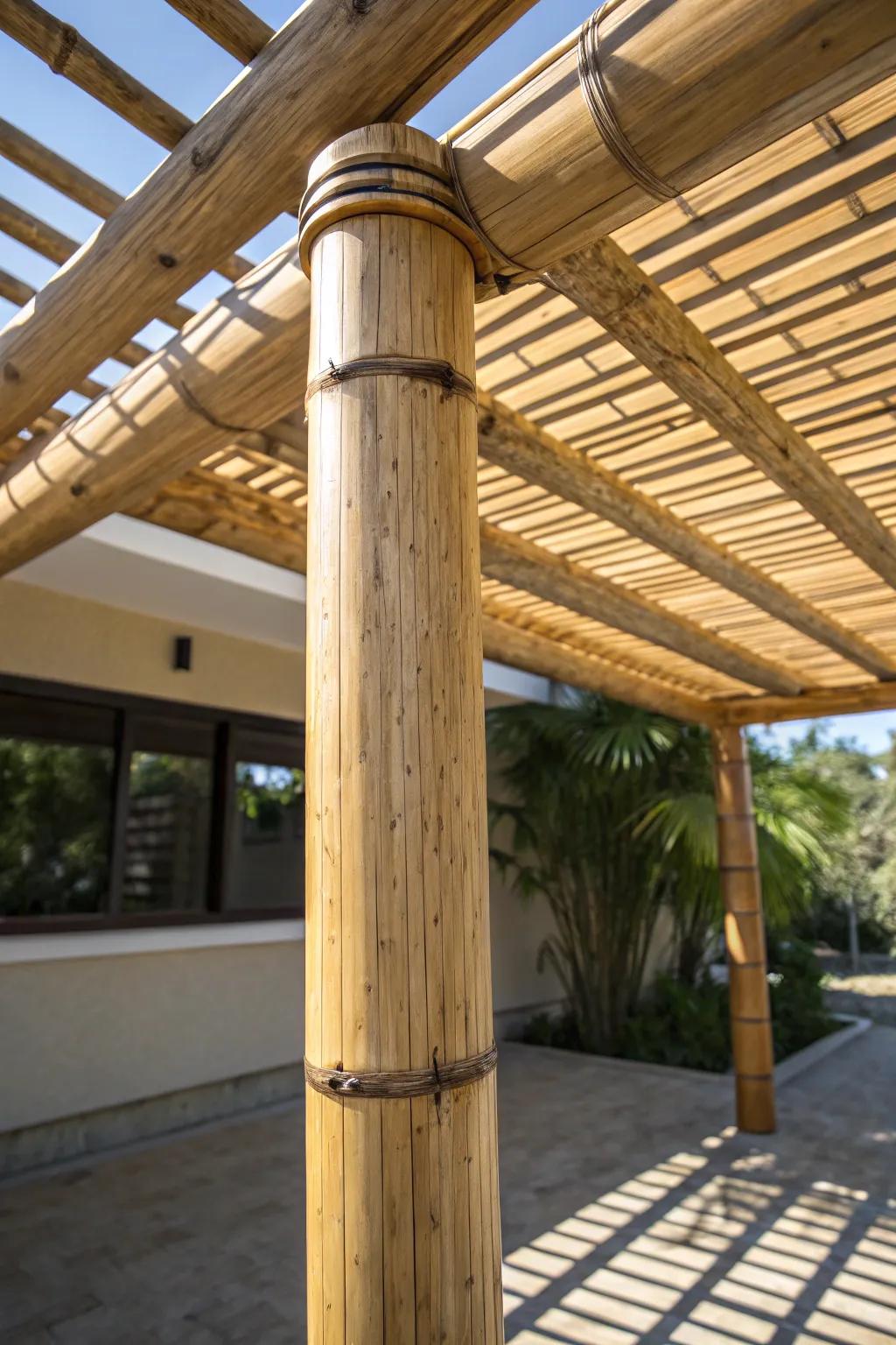 Elevate your outdoor space with the timeless elegance of a bamboo patio cover.