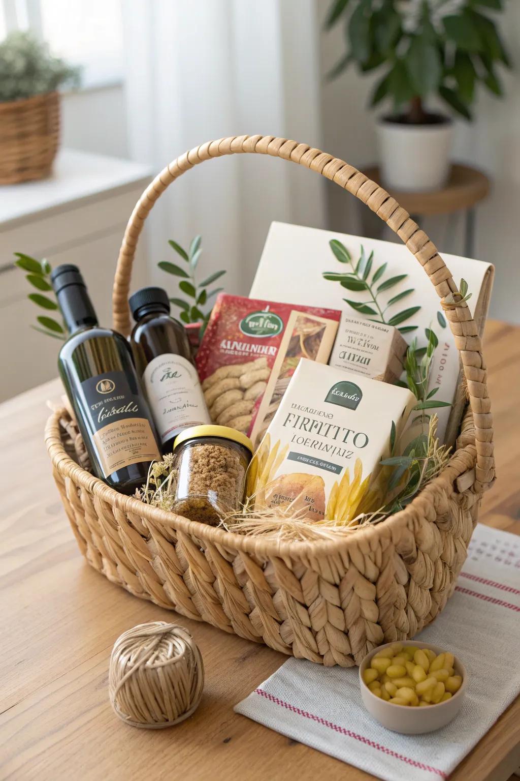 Dreaming of culinary adventures and big wins with this elegant gift basket!