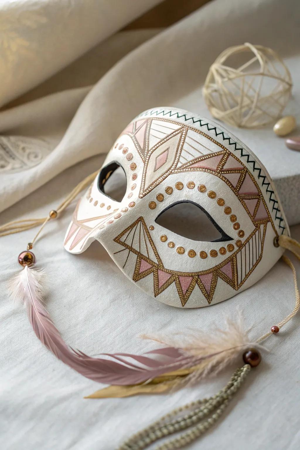 Embrace Geometric Glamour: A modern twist on Mardi Gras elegance.