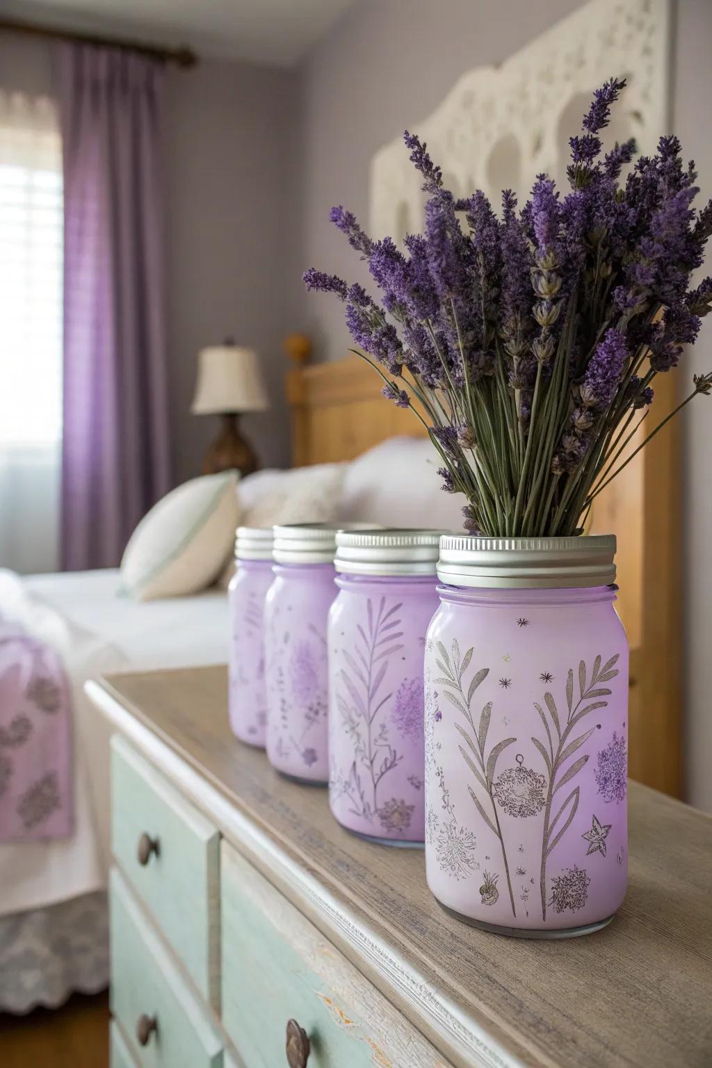 Frosted mason jars for a touch of elegance.