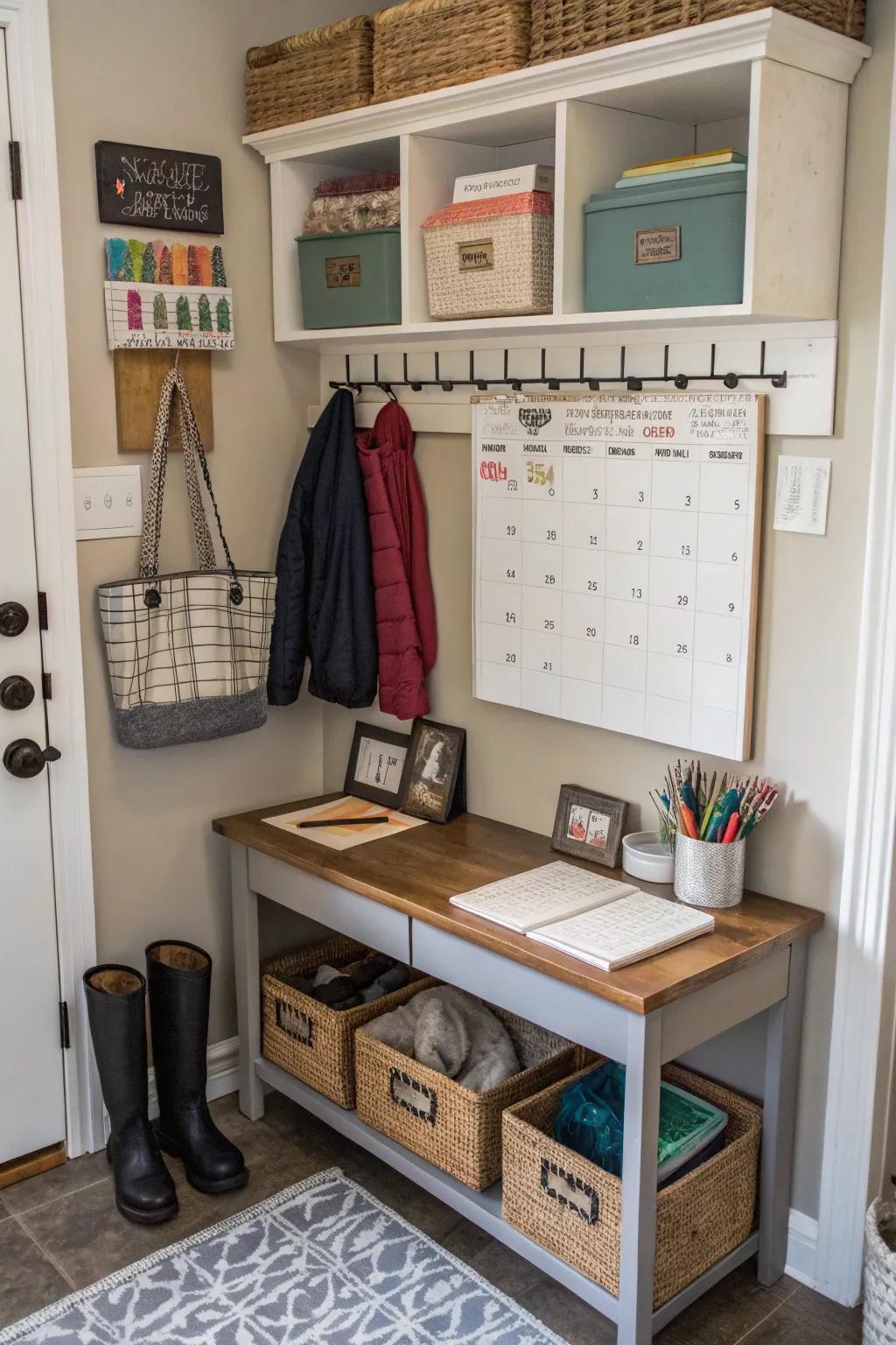 A command center keeps the family organized.