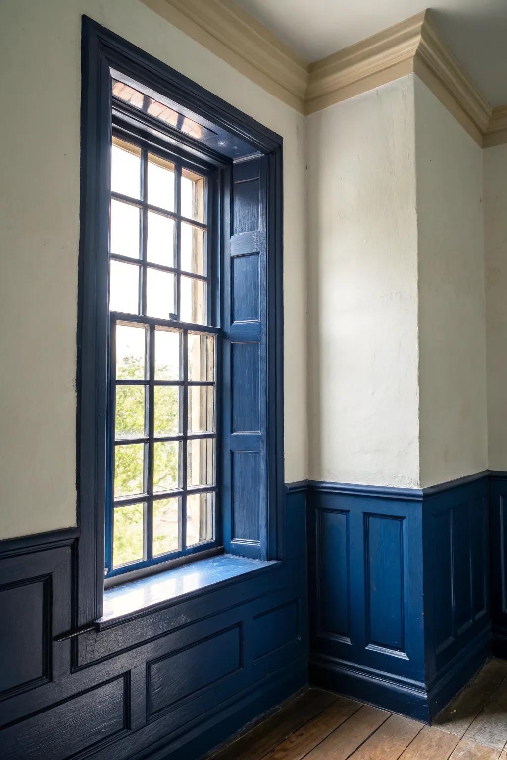 Contrasting trim highlights outdoor views beautifully.