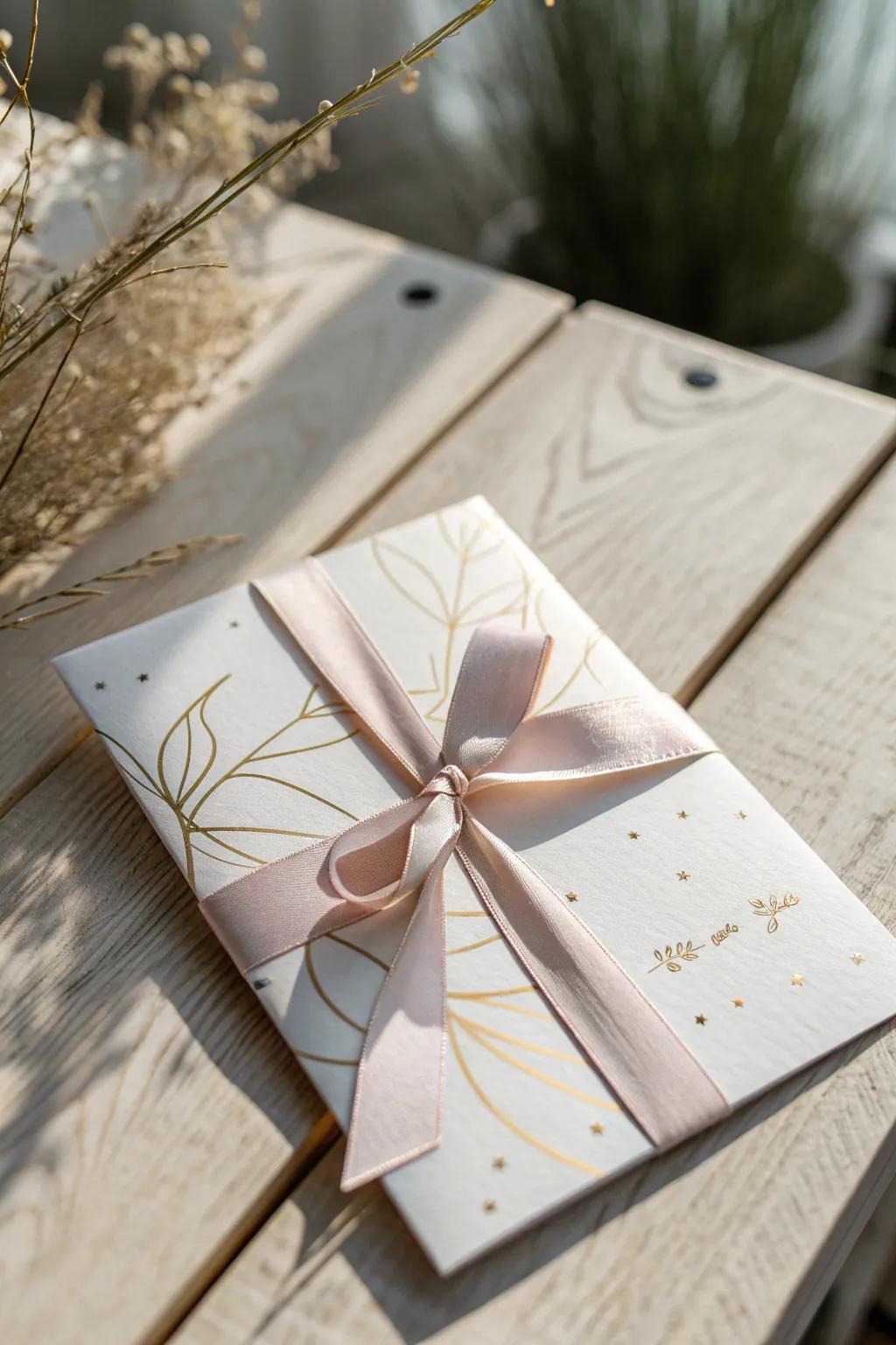 Add a touch of elegance to your New Year greetings with a beautifully tied ribbon.