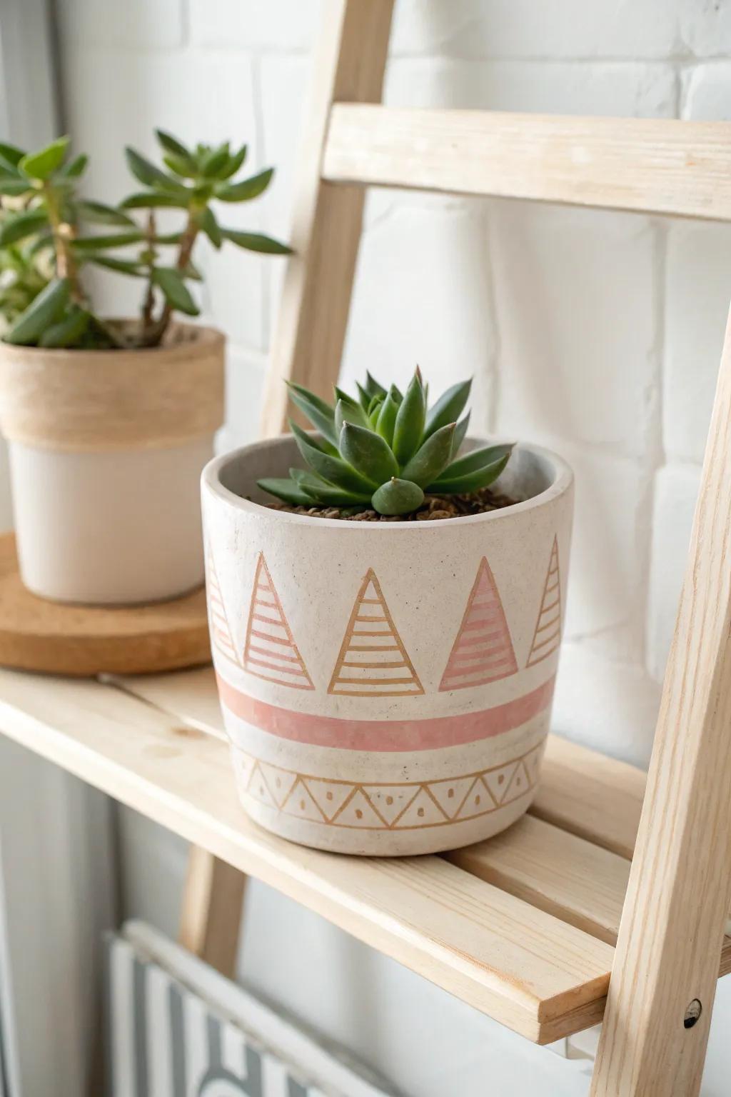 Elevate your space with a touch of artistic simplicity: Geometric plant pots for a chic, natural vibe.