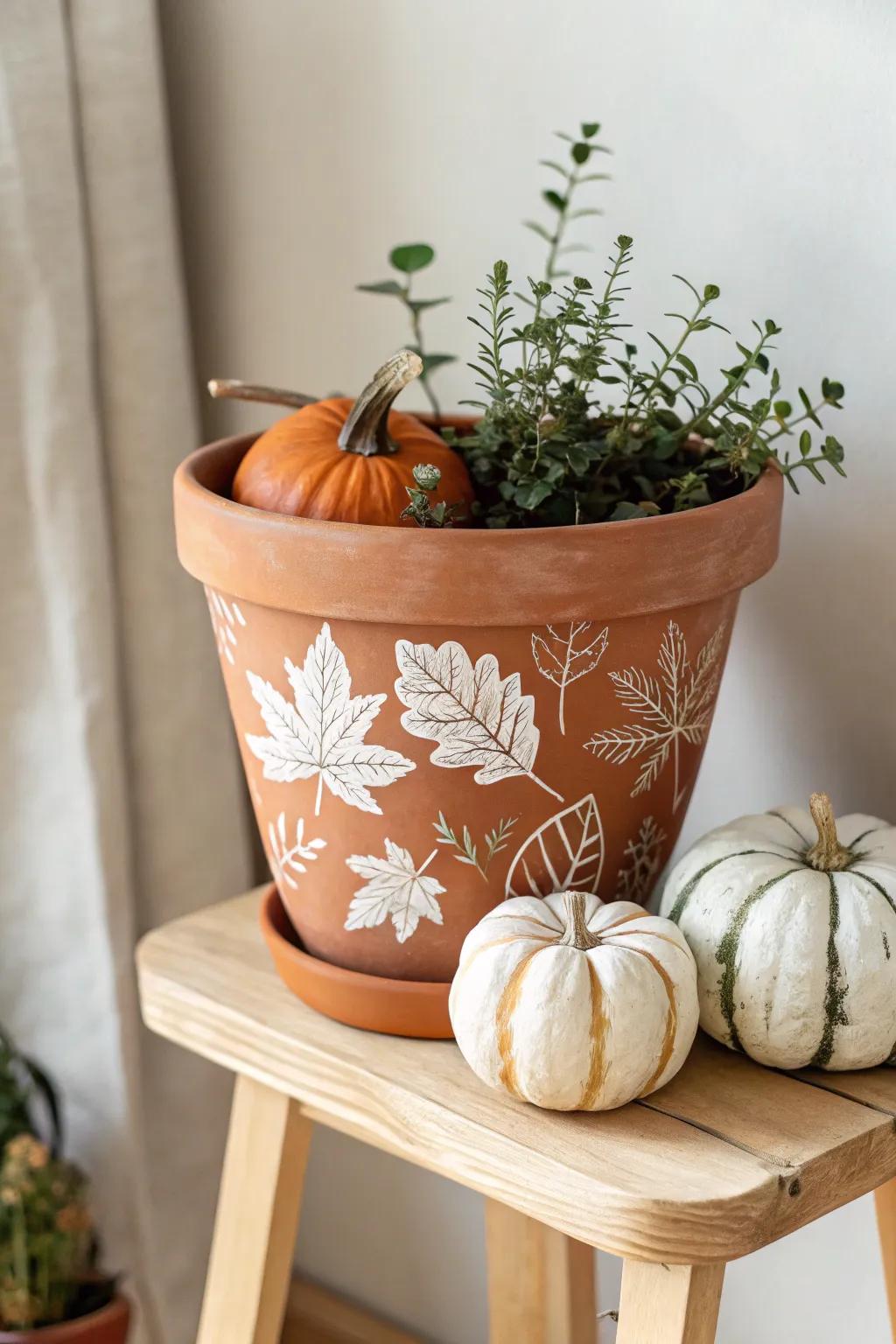 Embrace the changing seasons with artful elegance—painted pots that bring autumn's charm into your home.