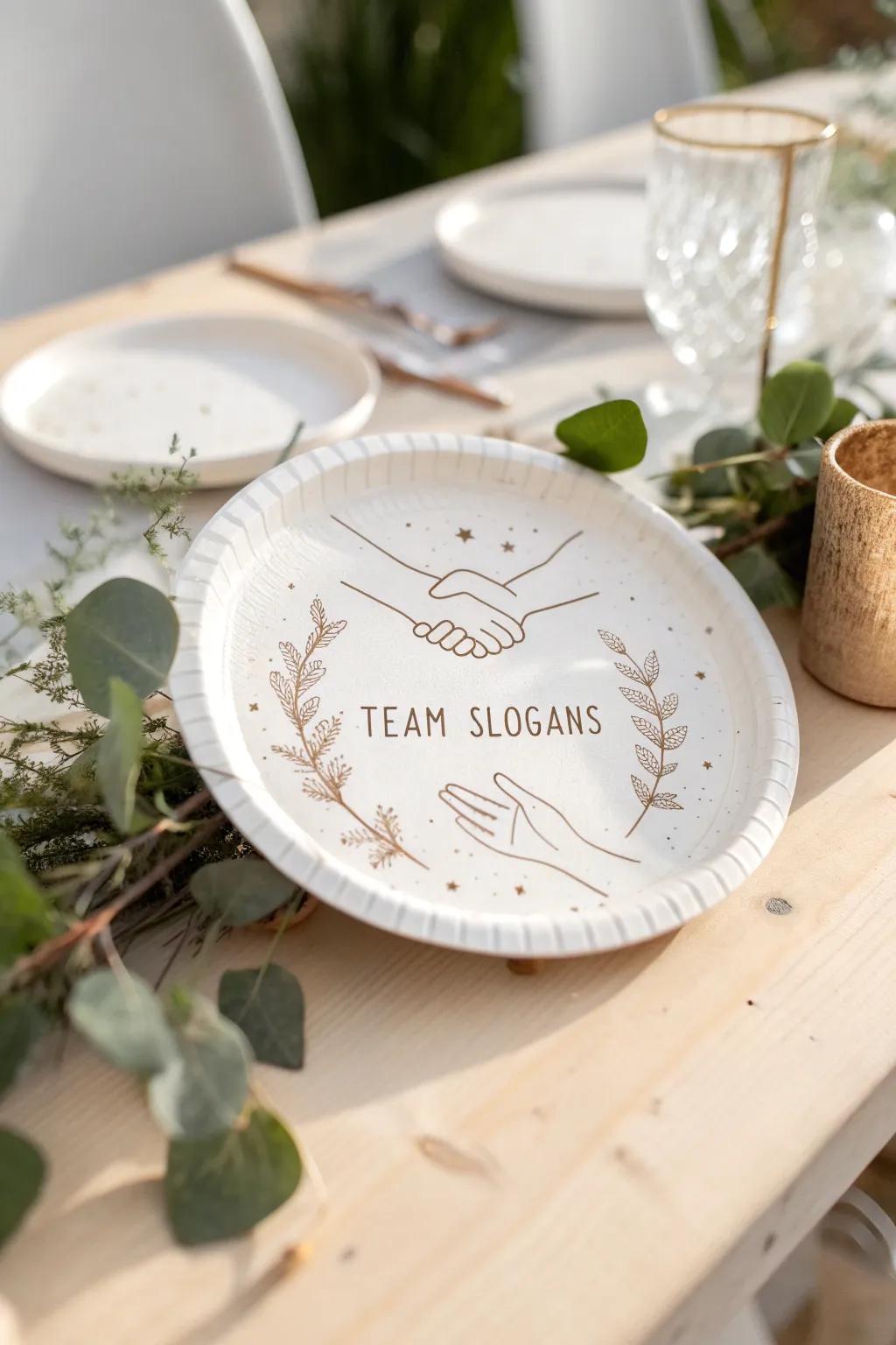 Celebrate team spirit with minimalist elegance.