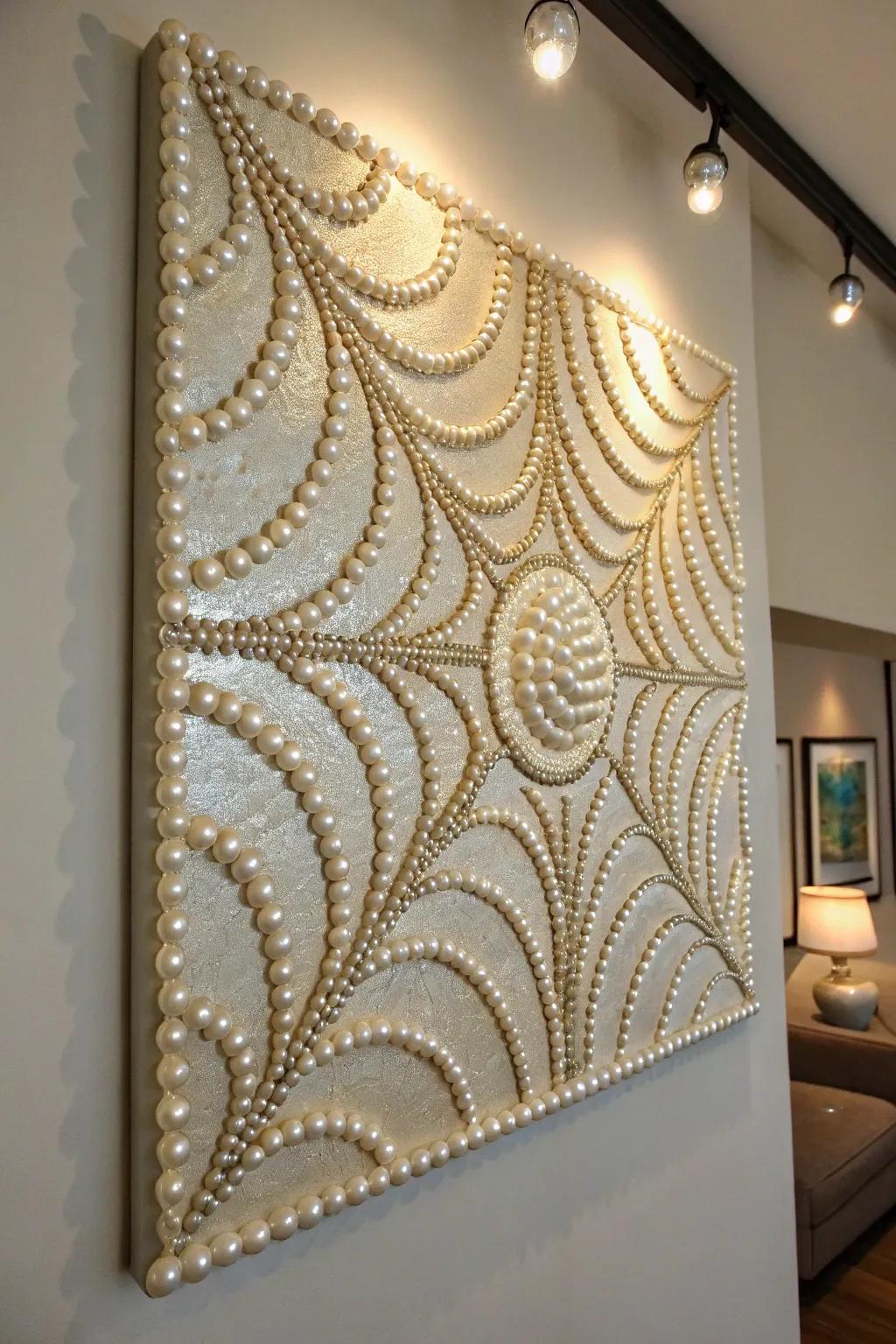 Personalize your space with creative pearl wall art.