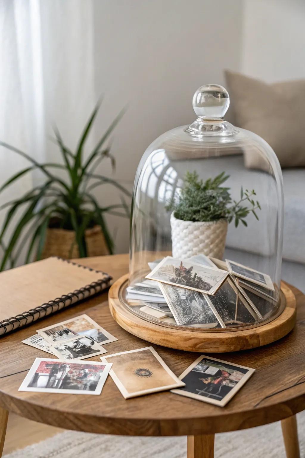 Elevate your memories with a touch of elegance: photos under glass.