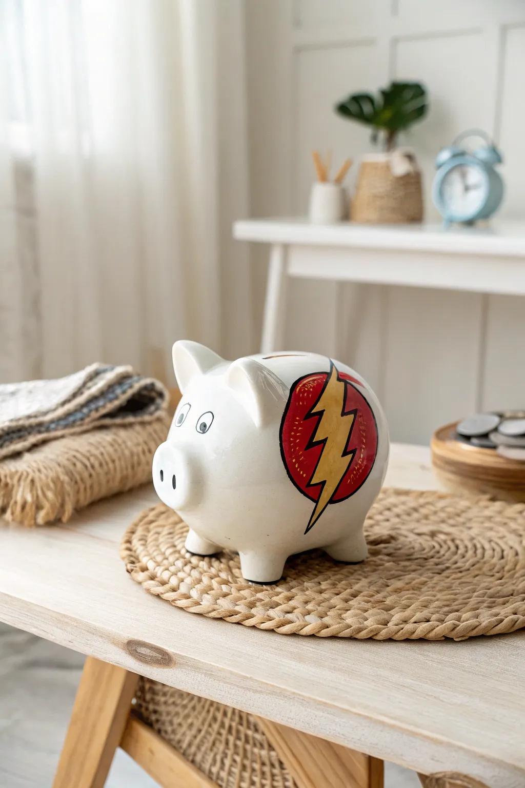 Unleash your inner hero with every coin saved! 🐷⚡ #SuperheroSavings #CreativePiggyBank