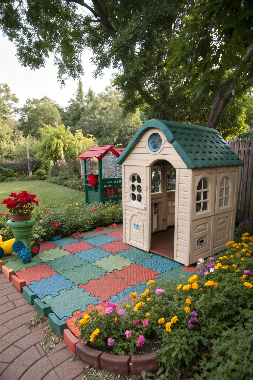 Rubber pavers offer a sturdy and safe play surface.