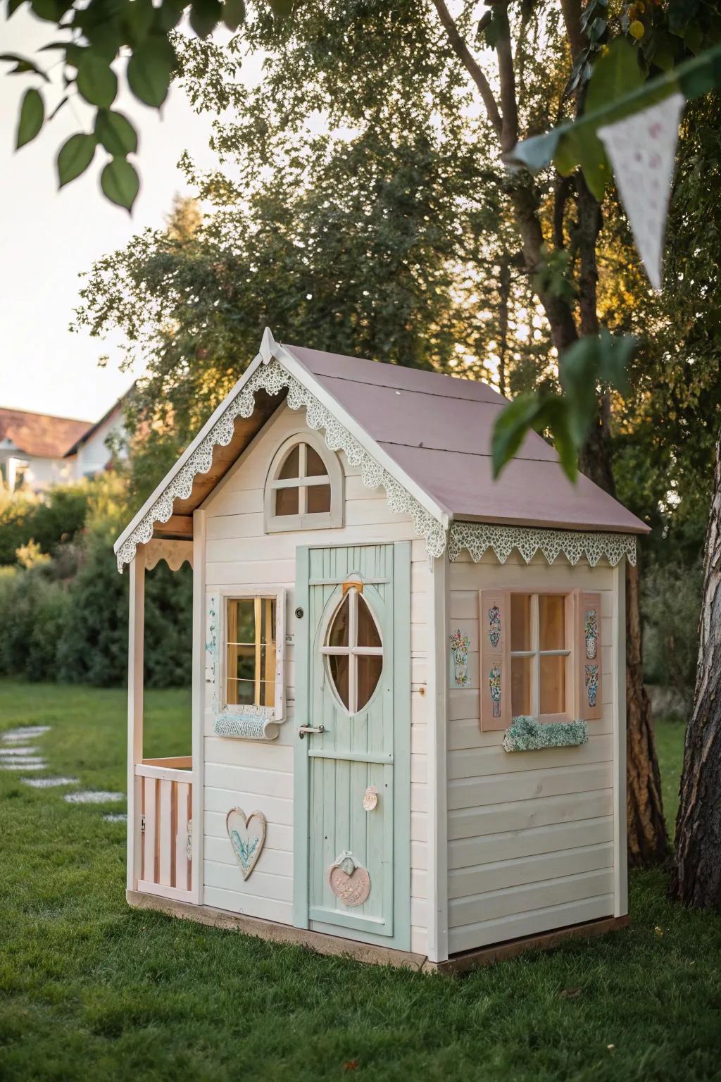 A dreamy playhouse retreat: where minimalist design meets colorful imagination.