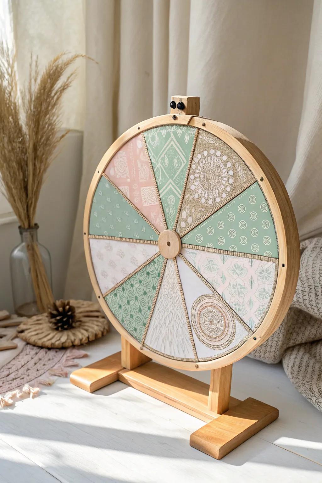Spin the wheel of creativity with our minimalist prize wheel, perfect for adding a playful twist to any gathering!