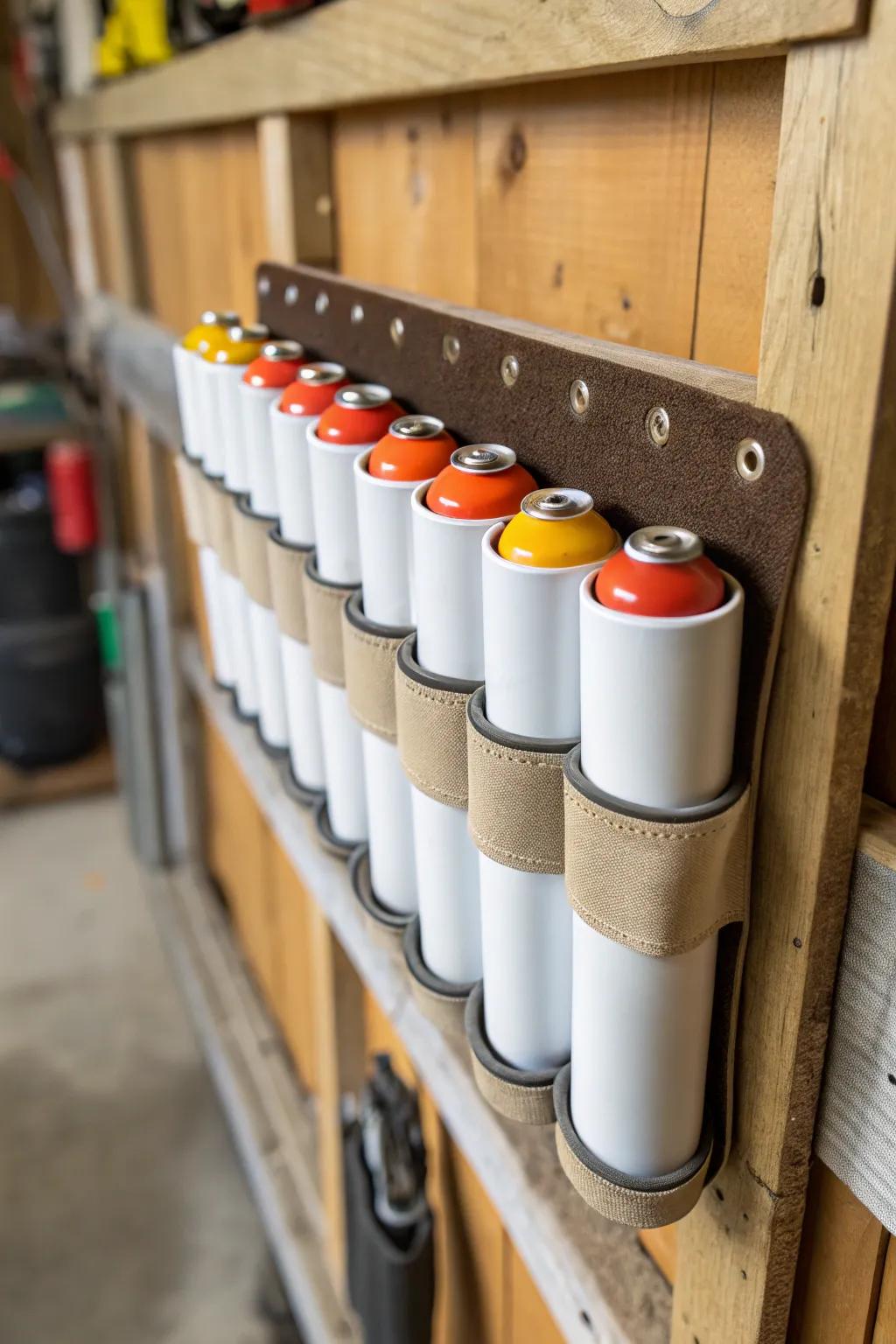 Elevate your workshop organization with custom PVC spray can holsters – where craftsmanship meets functionality.