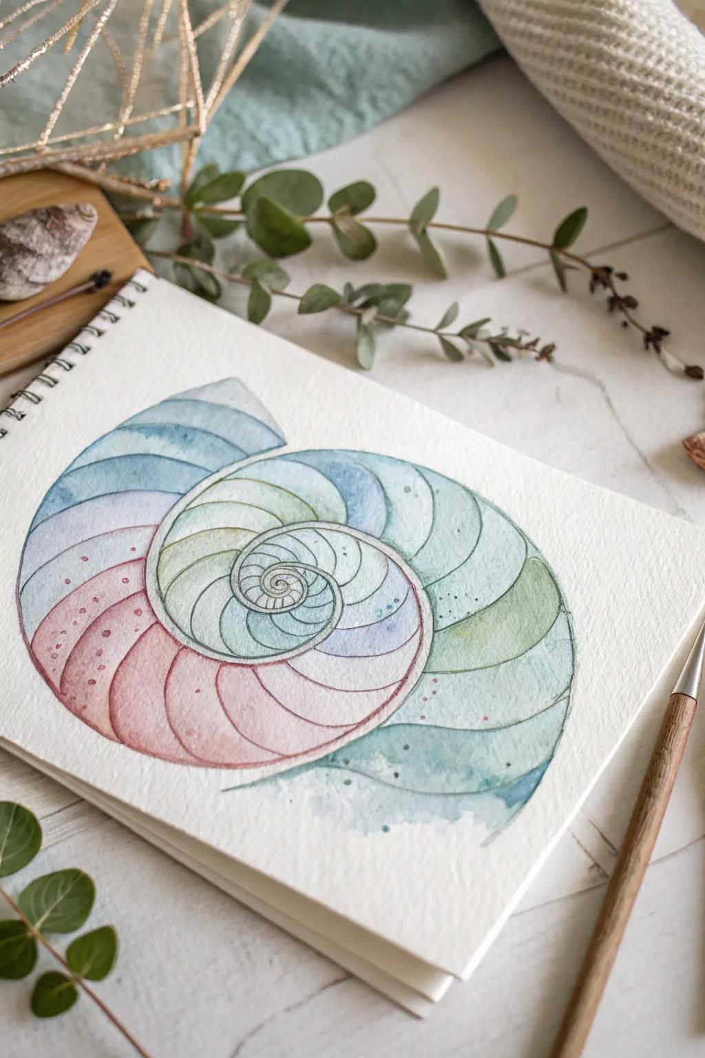 Discover the serene elegance of watercolor spirals, where colors dance and blend in perfect harmony.