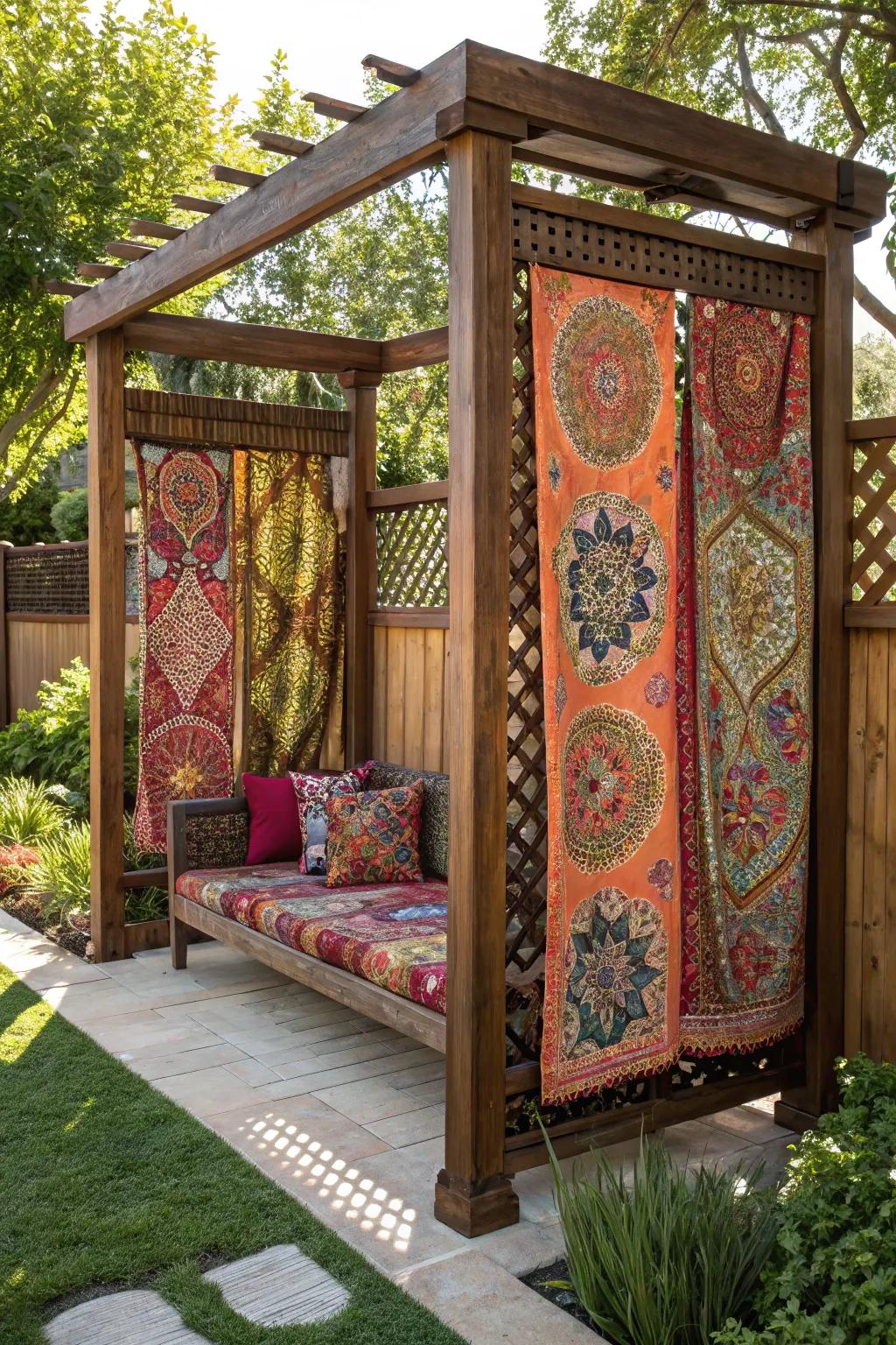 Elevate your outdoor space with vibrant, renter-friendly fabric fence panels.
