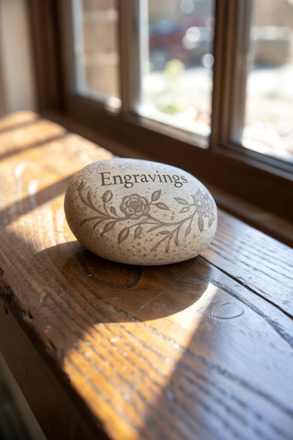 Discover the art of positivity with intricately carved inspirational rocks.