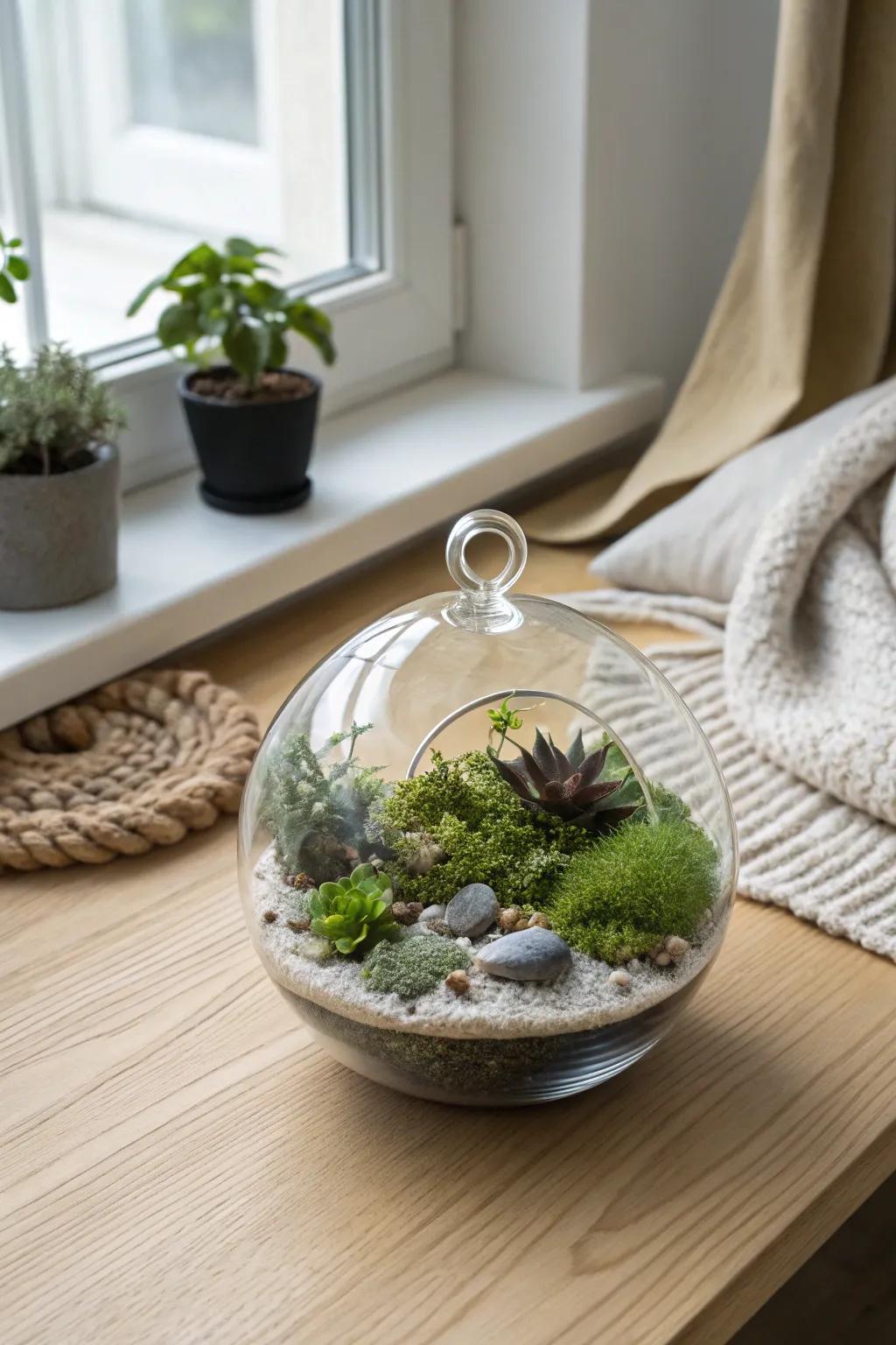 Bring a touch of nature indoors with a handcrafted terrarium—simple elegance meets natural beauty.