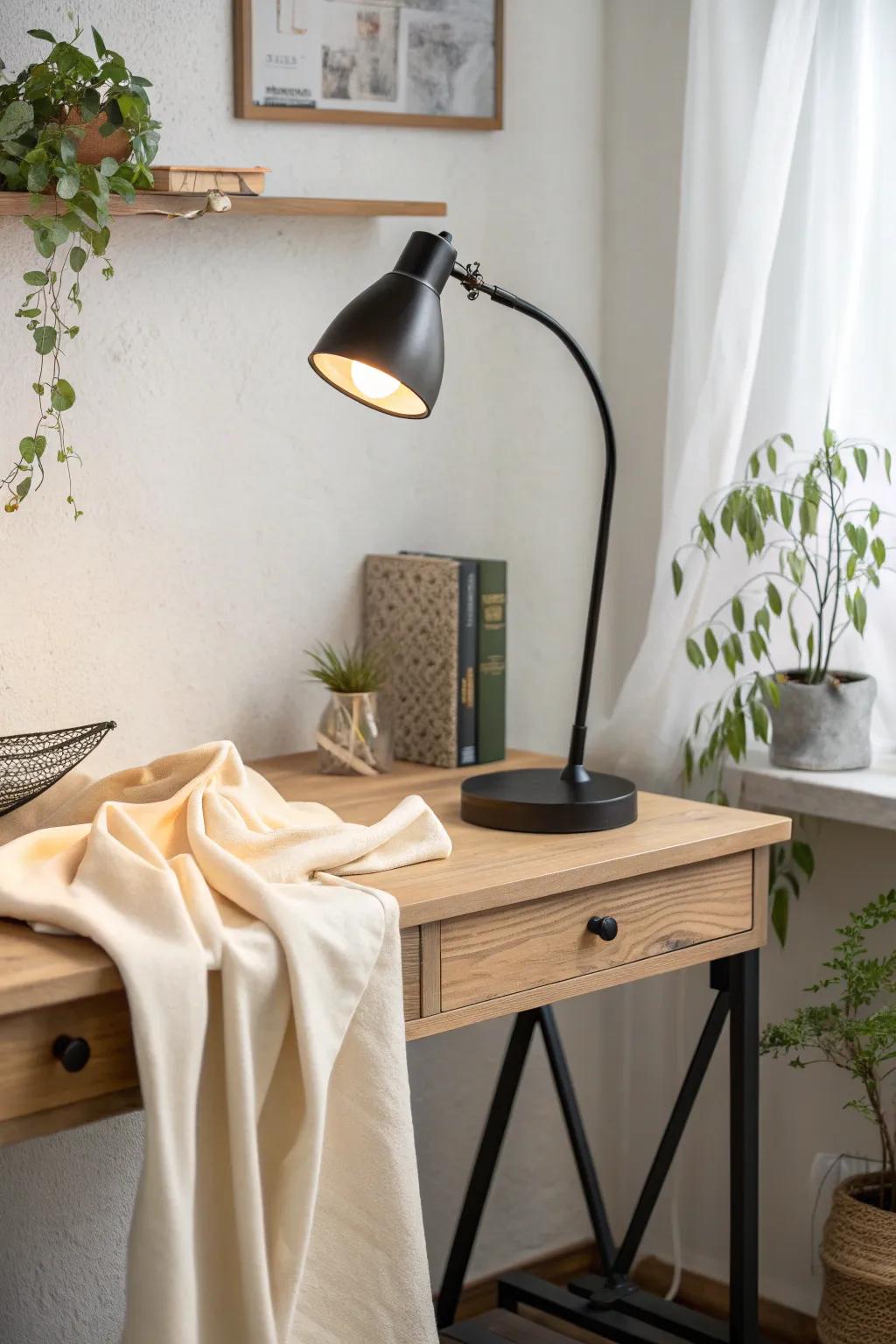 Illuminate your creativity with style: Affordable clip-on lamps are the perfect choice for a chic and functional sewing space.